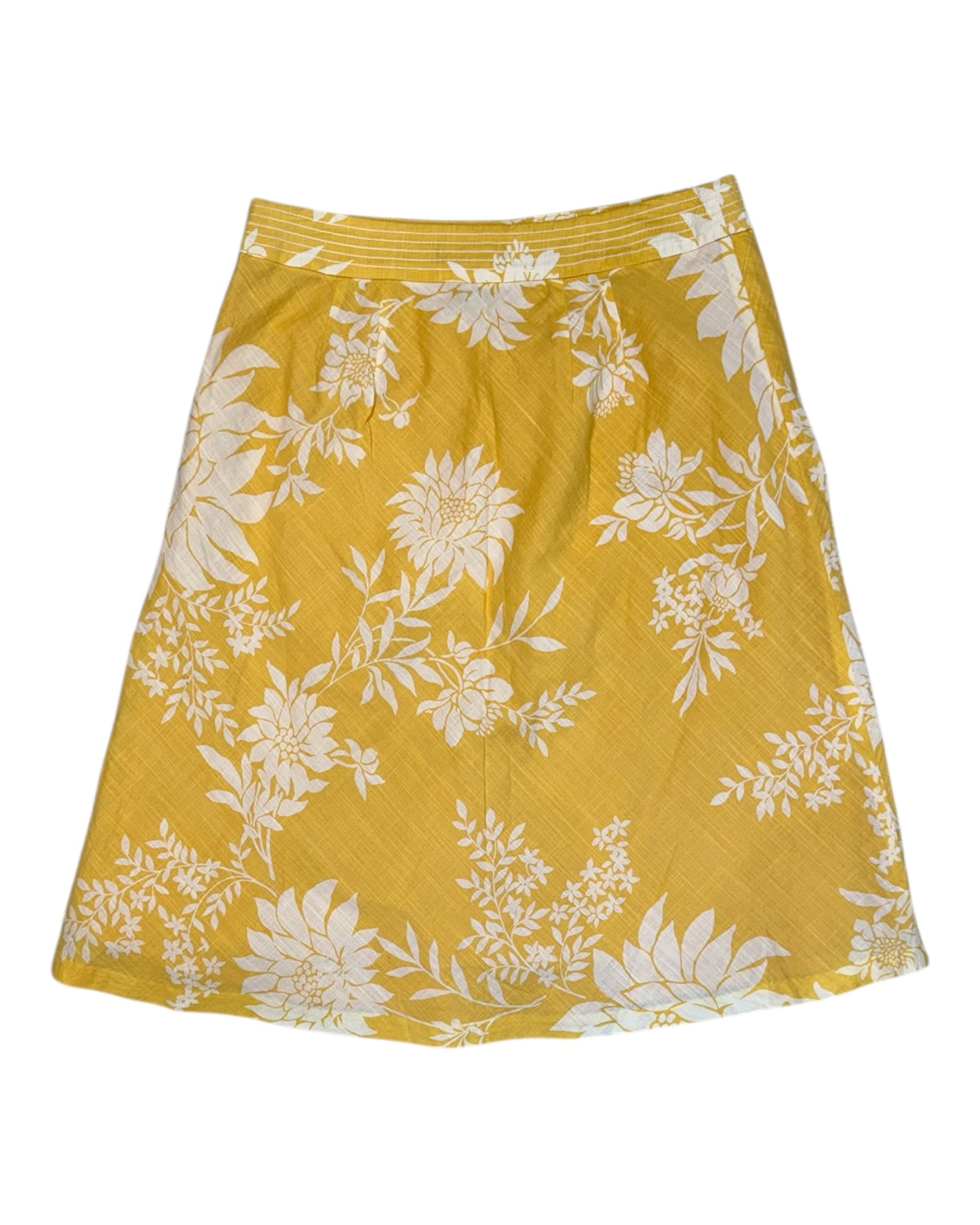Pre-Loved Yellow Floral Print Knee-Length Skirt