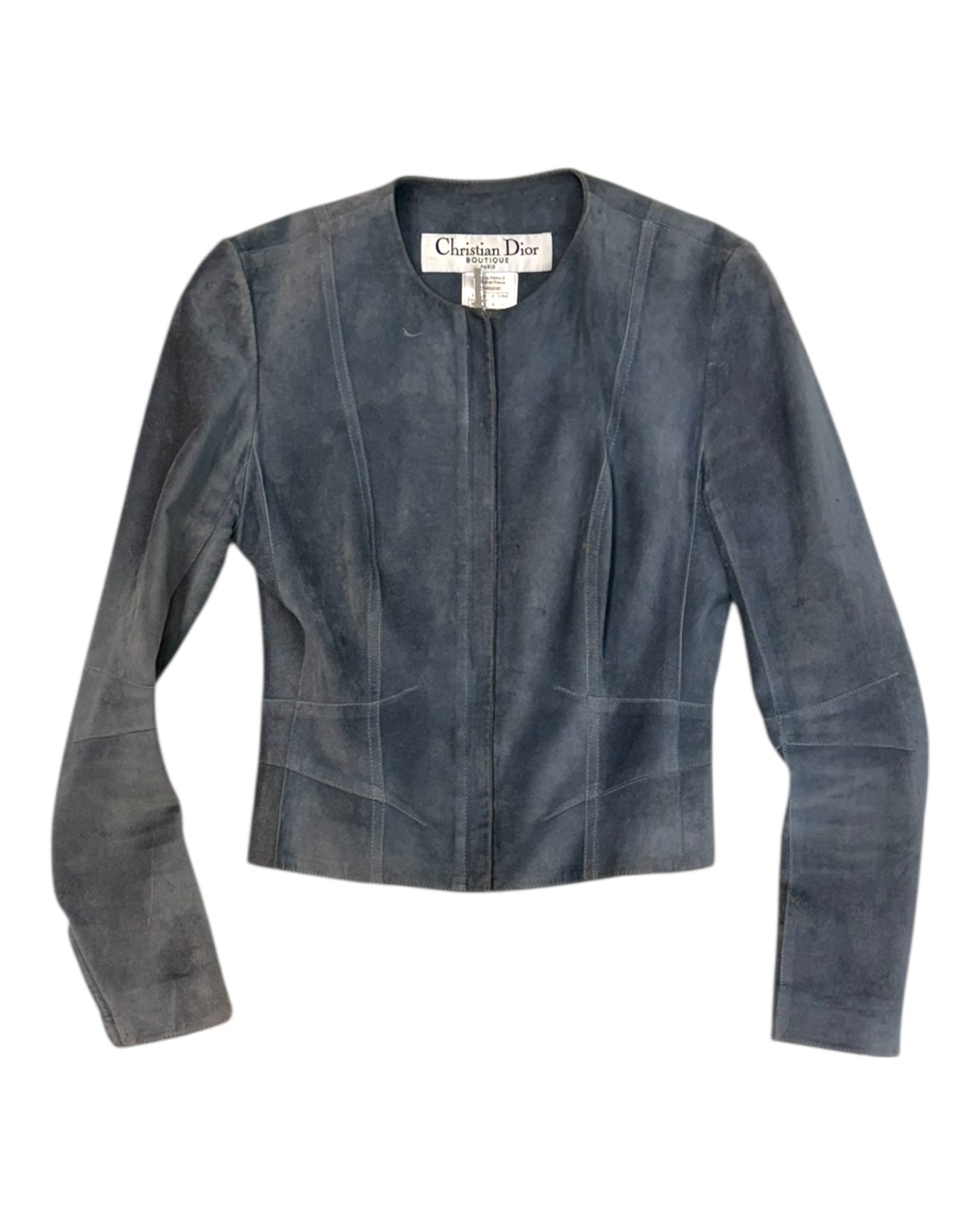 Vintage Christian Dior Blue Suede Jacket