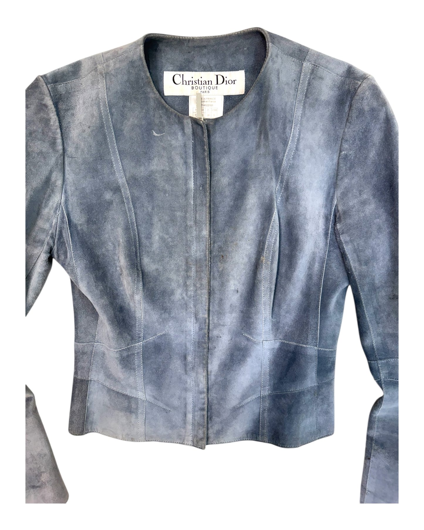 Vintage Christian Dior Blue Suede Jacket