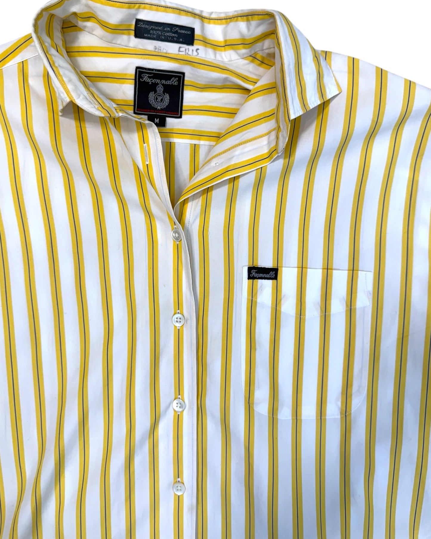 Vintage Façonnable Yellow Stripe Top