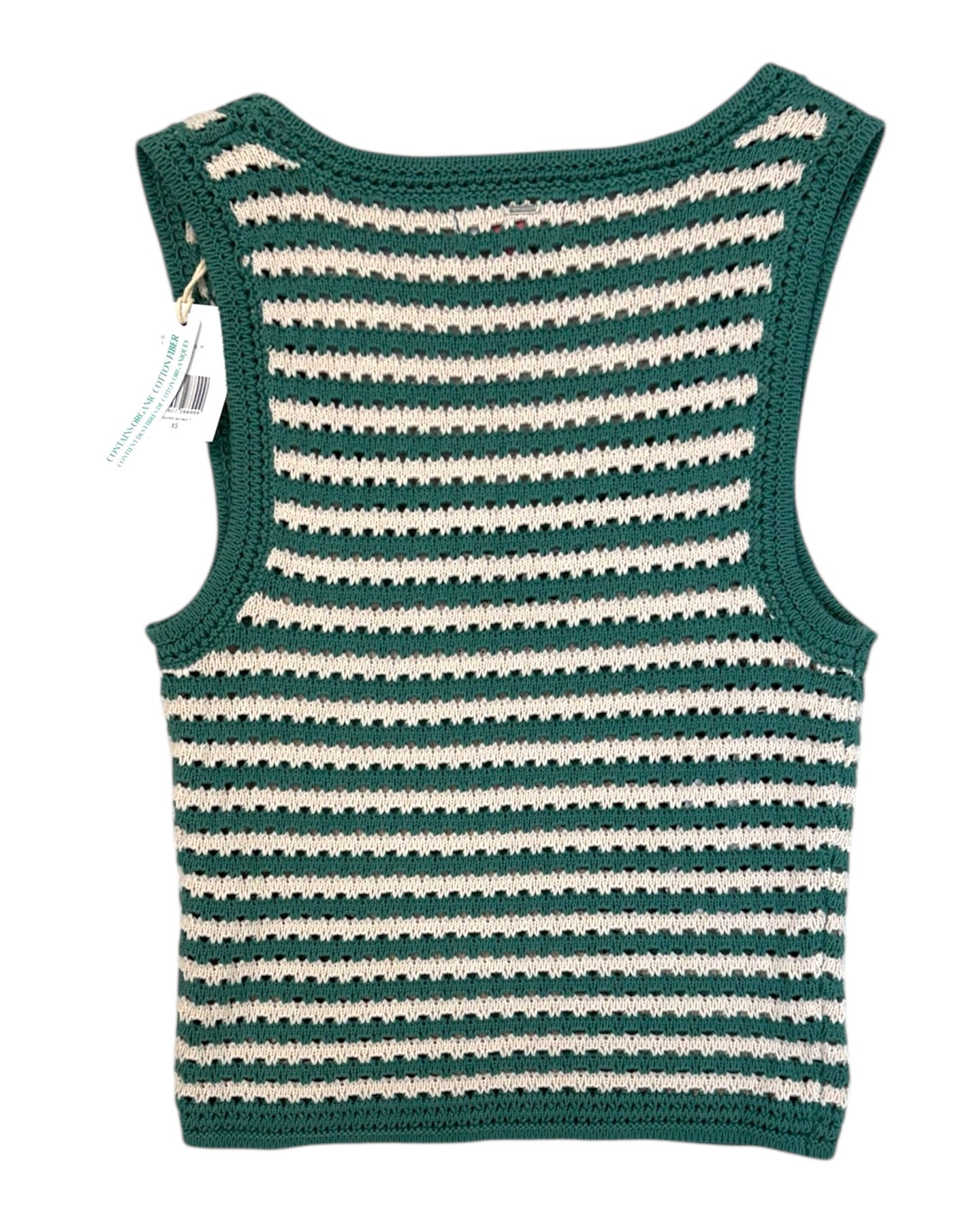 Pre-Loved Guess Green Stripe Knit Tank Top