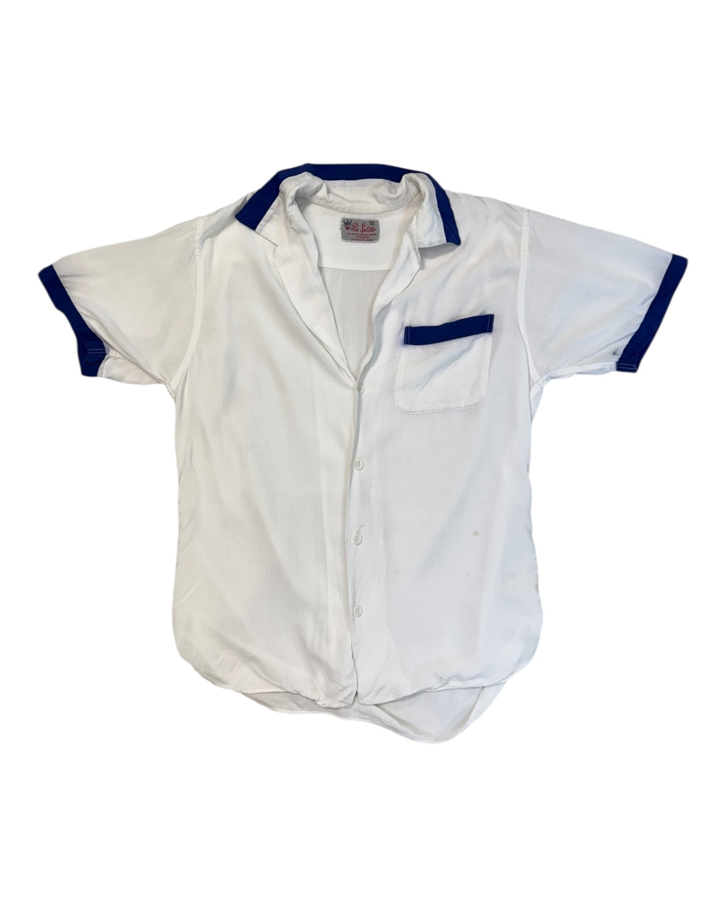 Vintage Blue and White Bowling Shirt