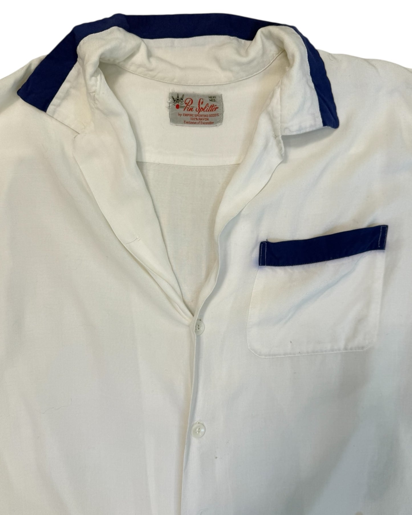 Vintage Blue and White Bowling Shirt