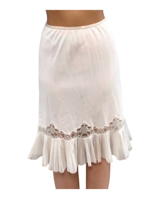Vintage Vanity Fair White Ruffle Slip Skirt