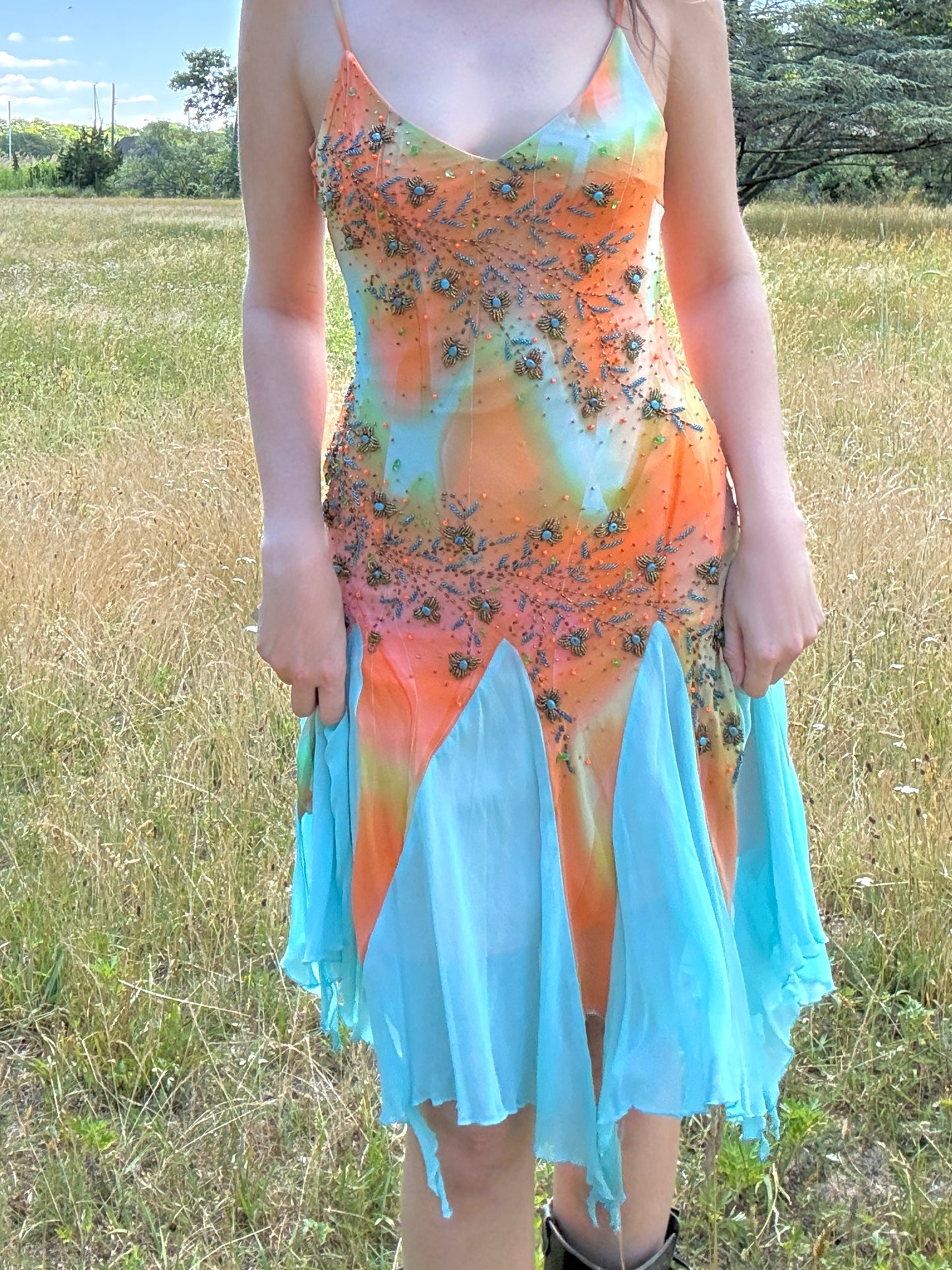 Vintage Sue Wong Beaded Silk Dress