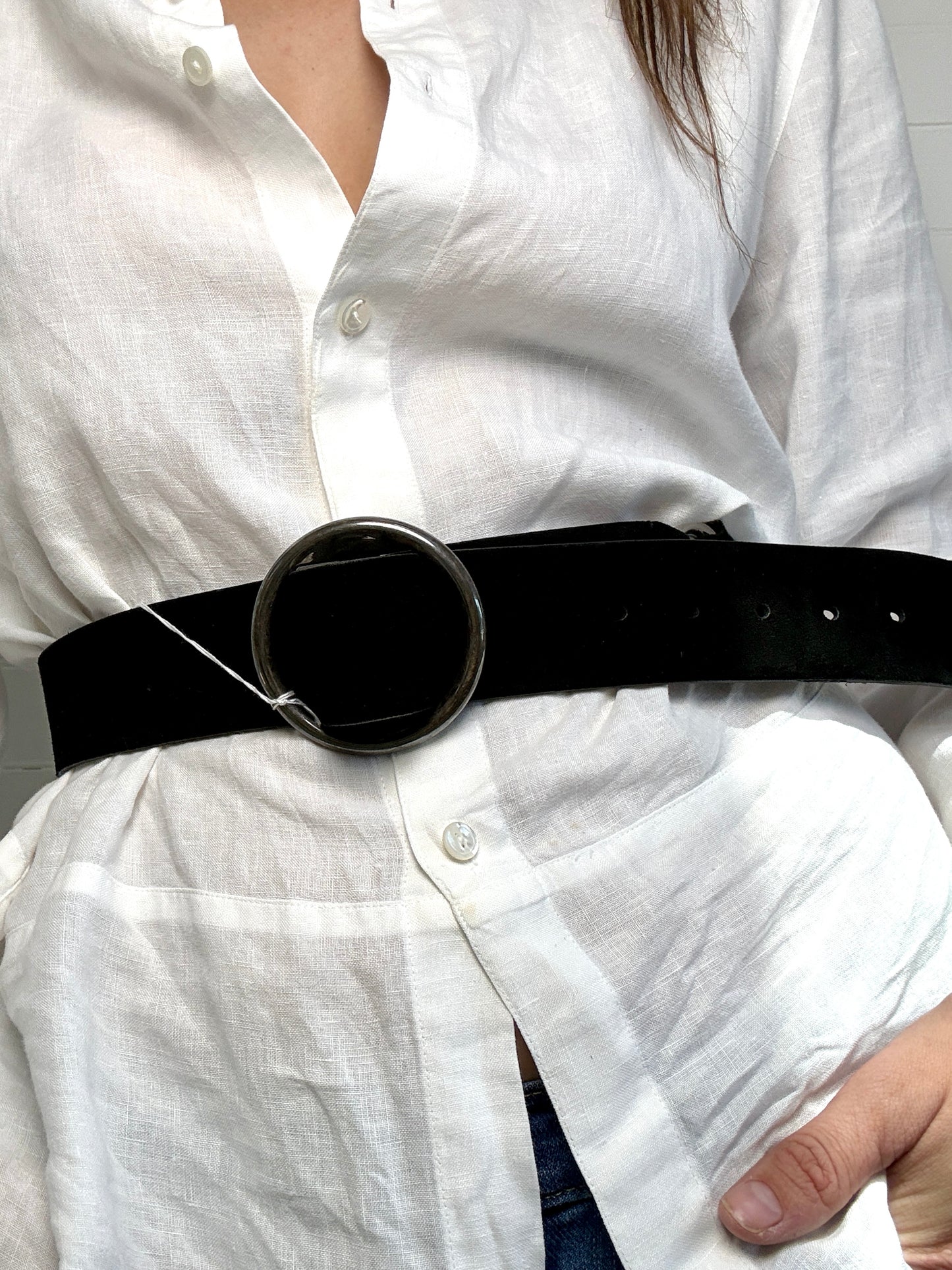 Vintage Ralph Lauren Black Suede Belt