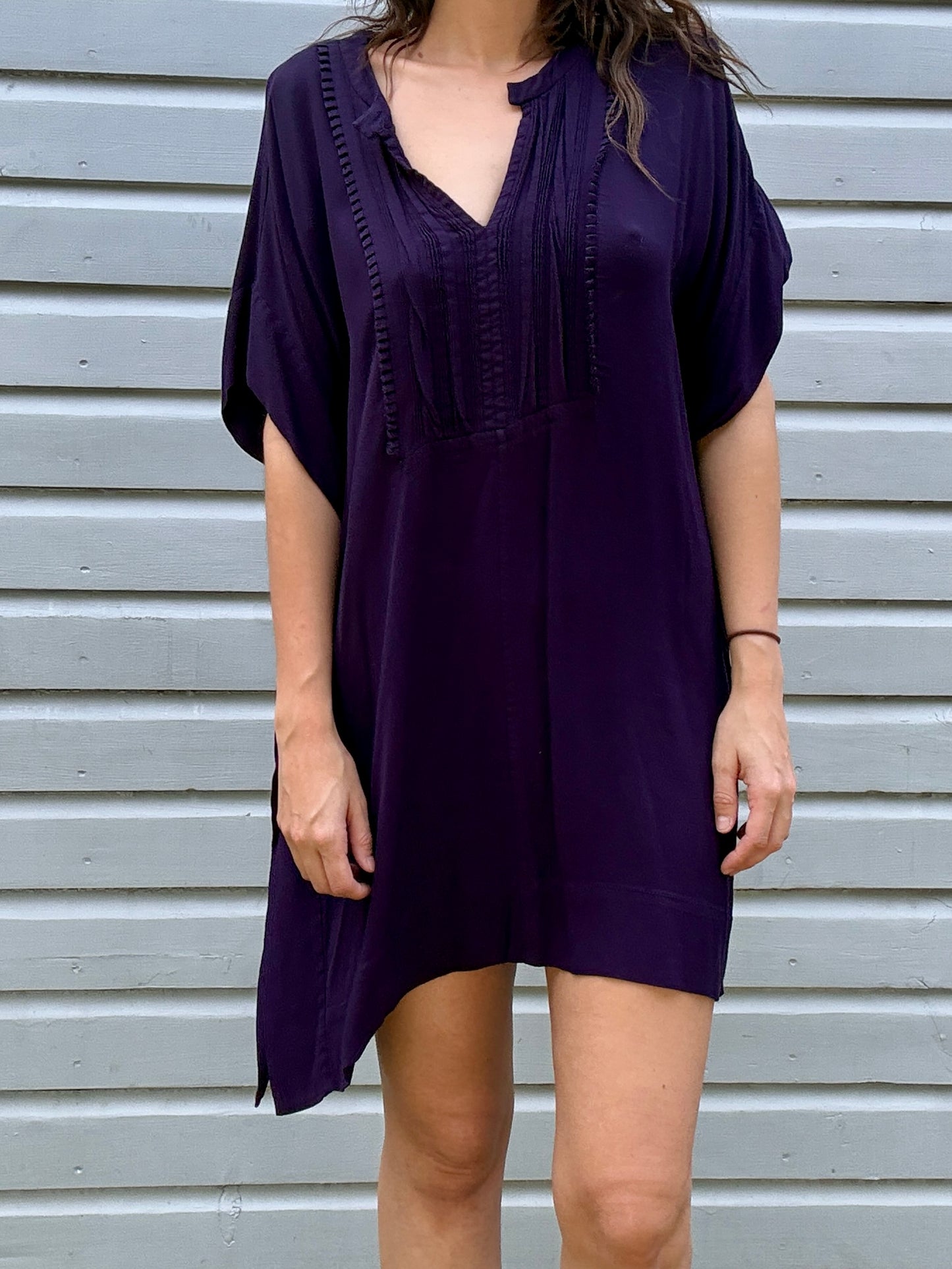 Vintage Diane Von Furstenberg Purple Short Kaftan Dress