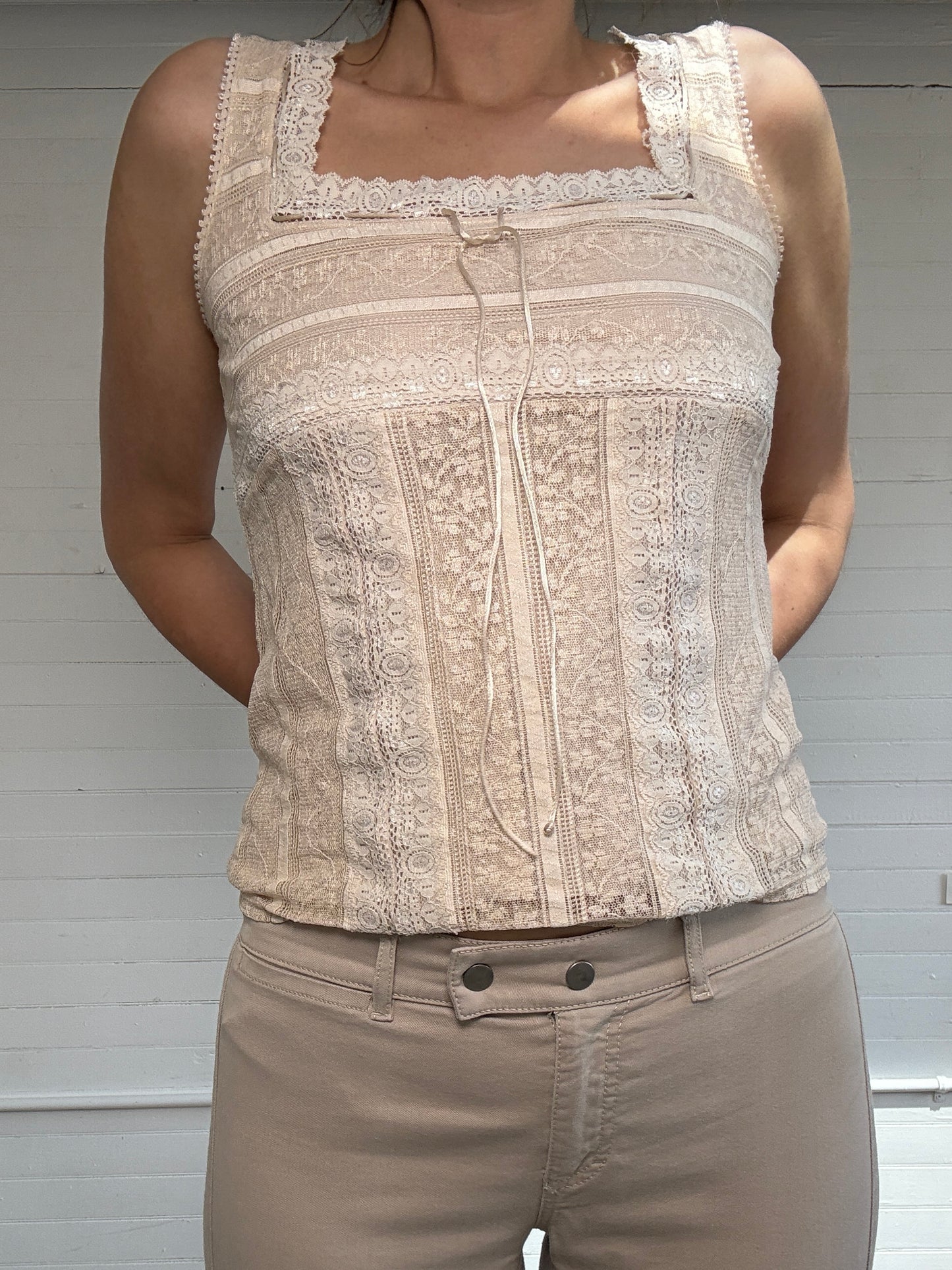 Pre-Loved Beige Lace Top