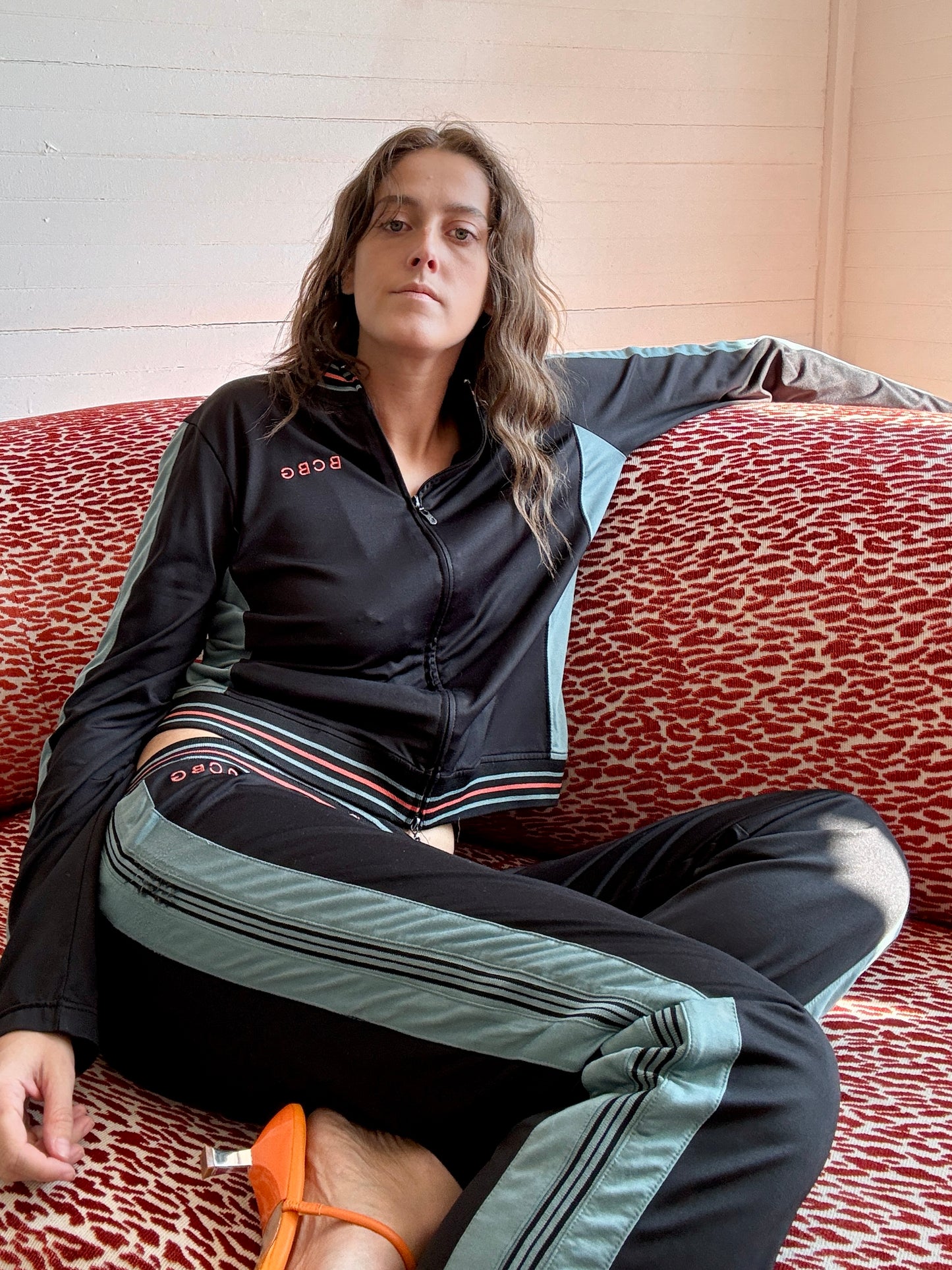 Vintage BCBG Black and Blue Track Suit