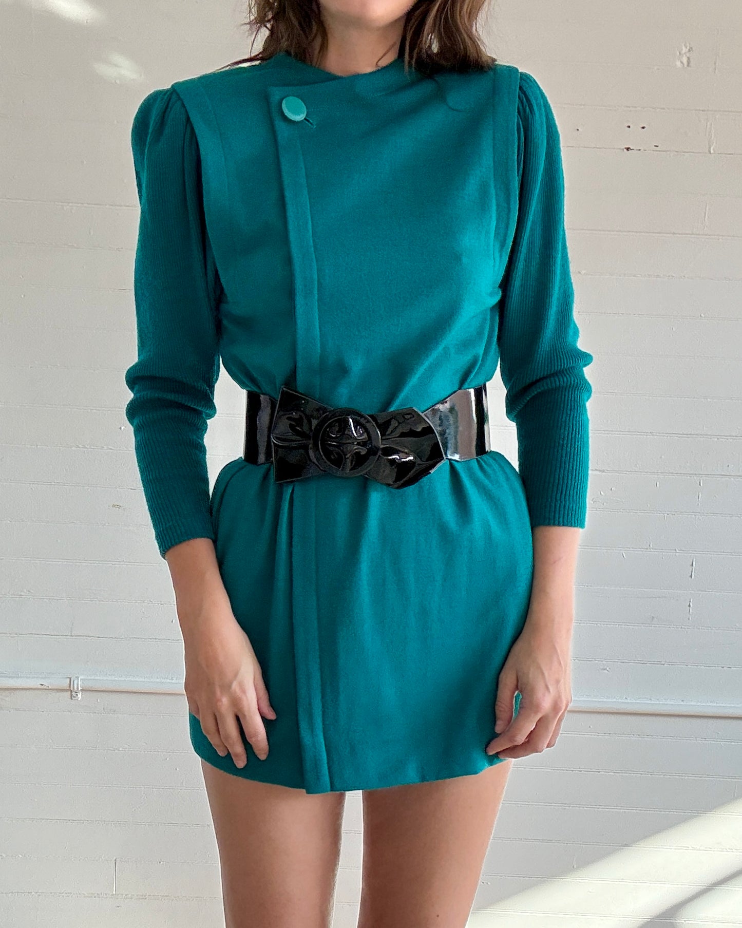 Vintage I.Magnin Teal Mini Dress