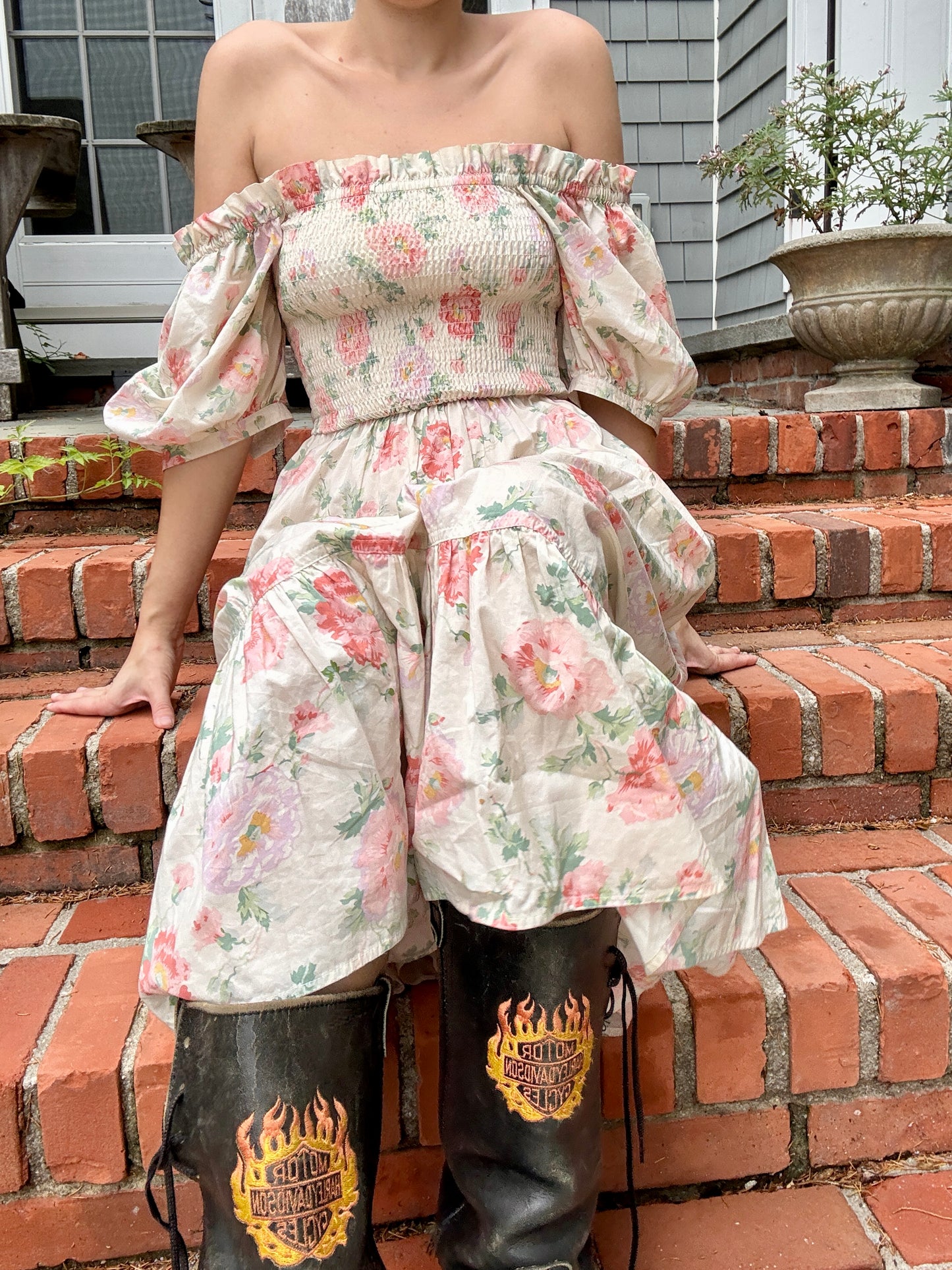 Pre-Loved POLO Ralph Lauren Floral Scrunchie Midi Dress