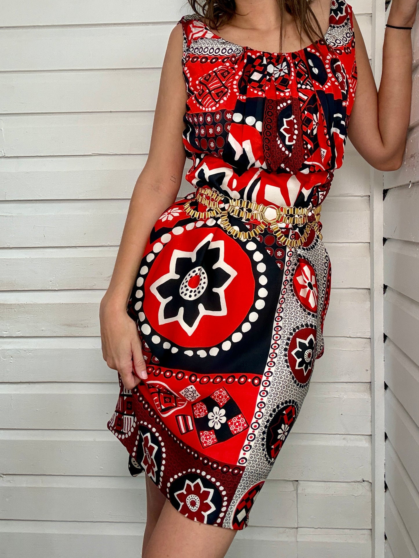 Vintage Cristian Lacroix Red Print Dress