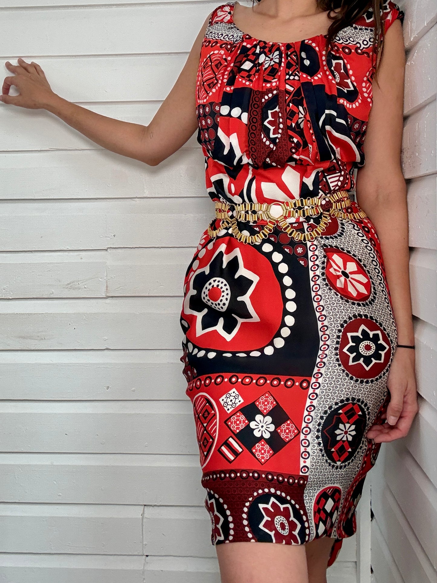 Vintage Cristian Lacroix Red Print Dress