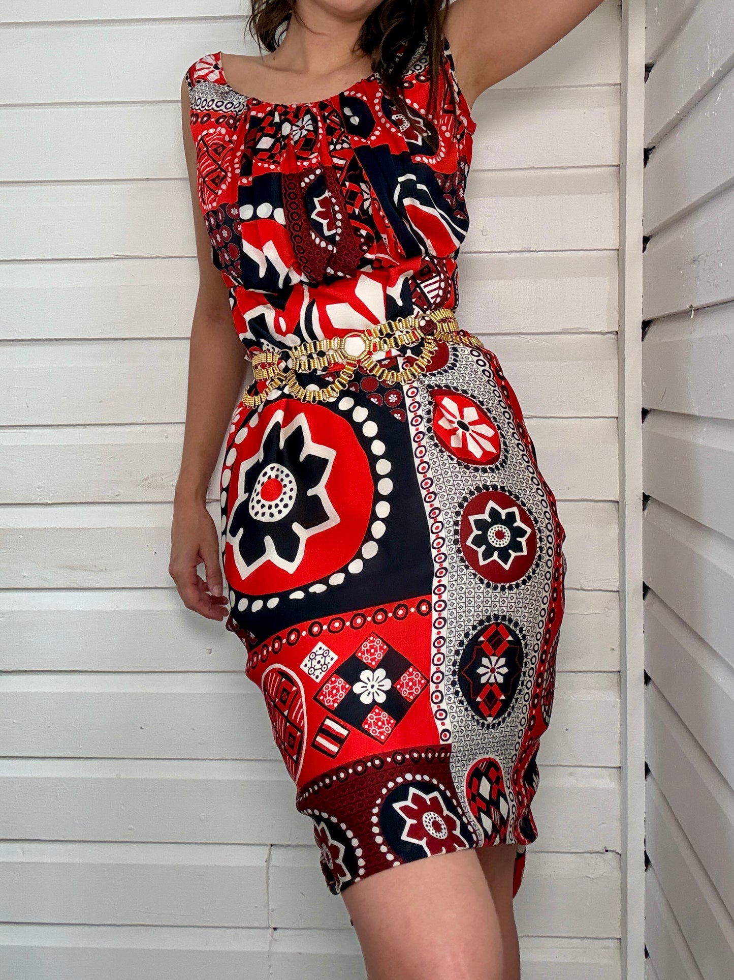 Vintage Cristian Lacroix Red Print Dress