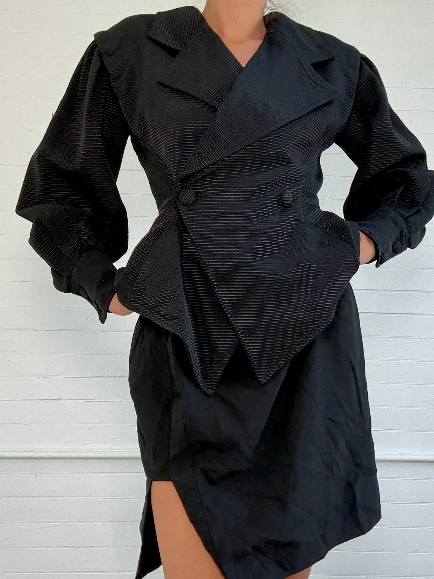 Vintage Structured Black Evening Jacket