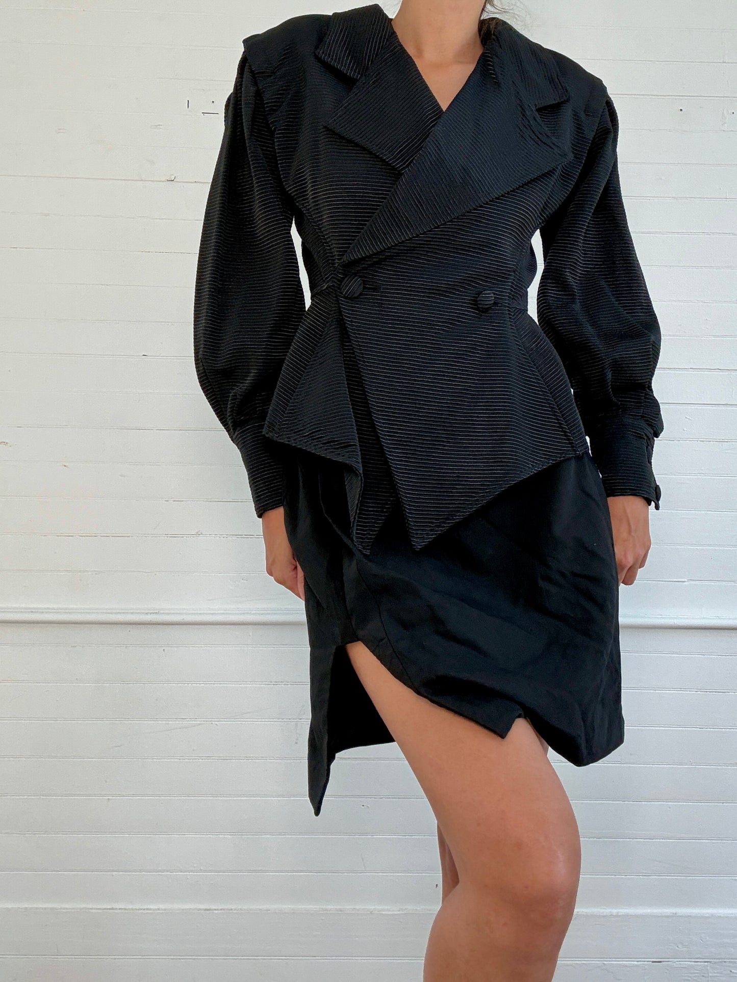 Vintage Structured Black Evening Jacket