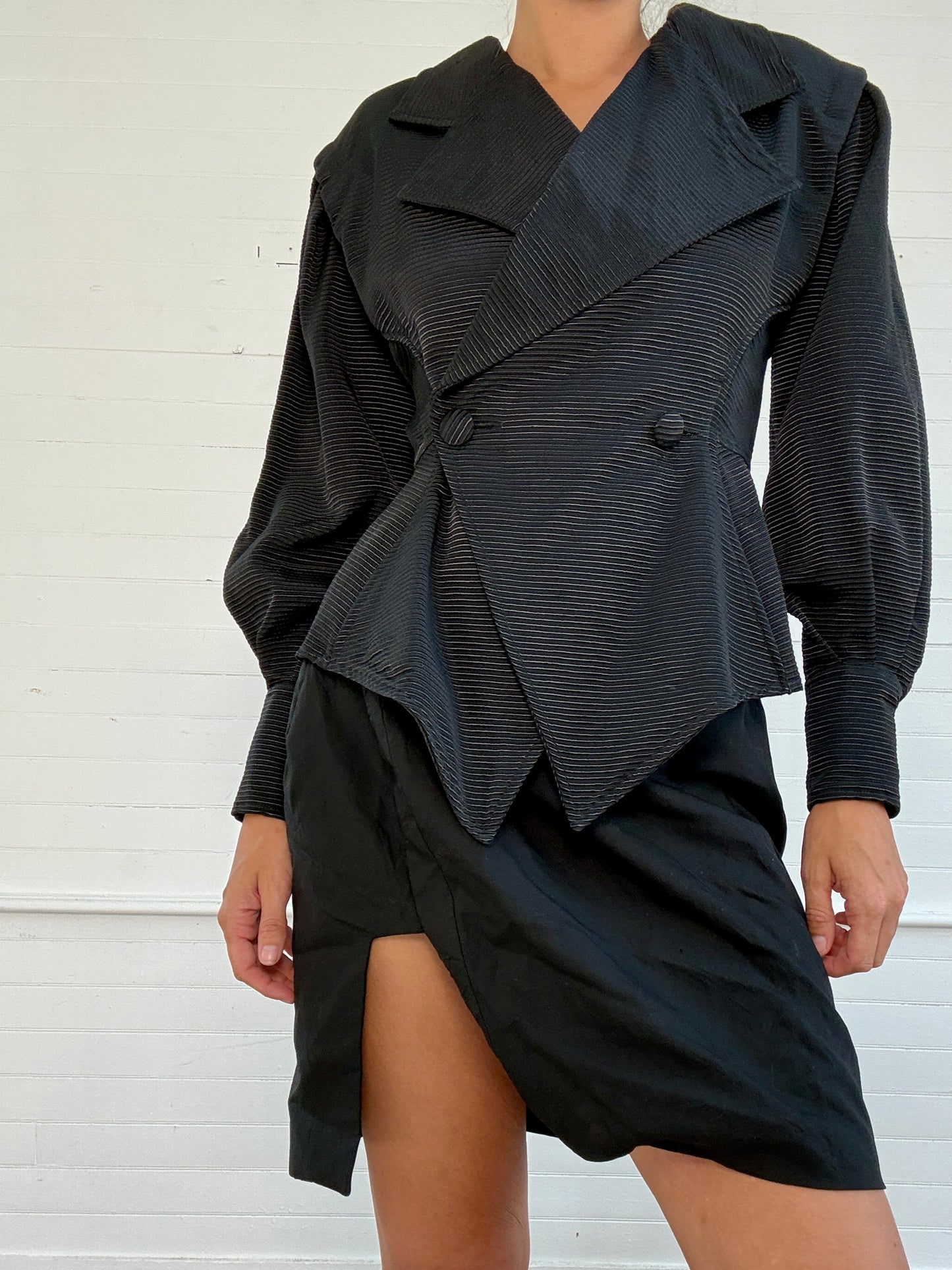 Vintage Structured Black Evening Jacket