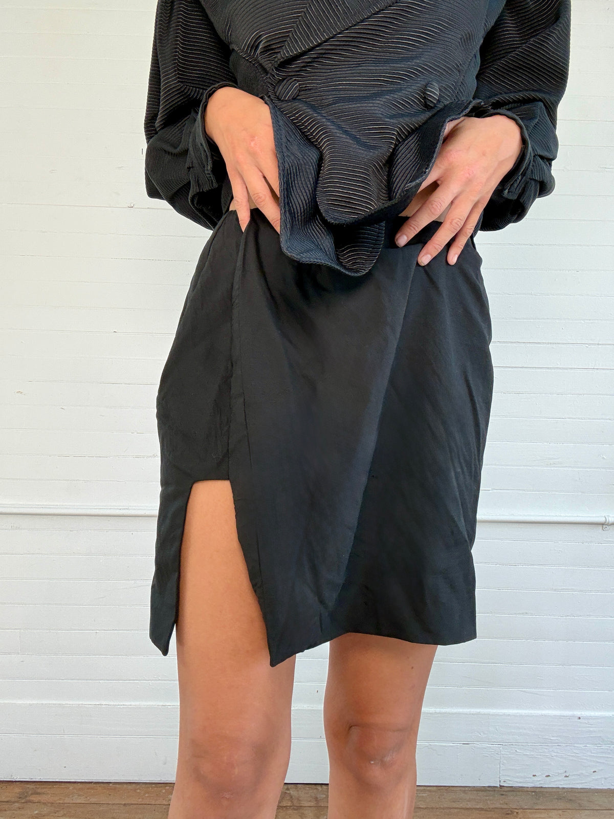 Vintage 1990s Black Versace Mini Skirt