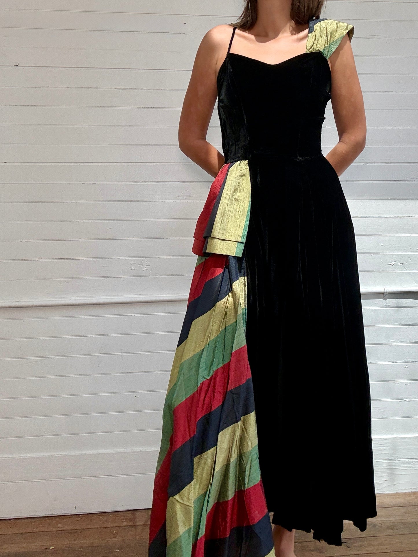Vintage Black Velvet Cocktail Dress