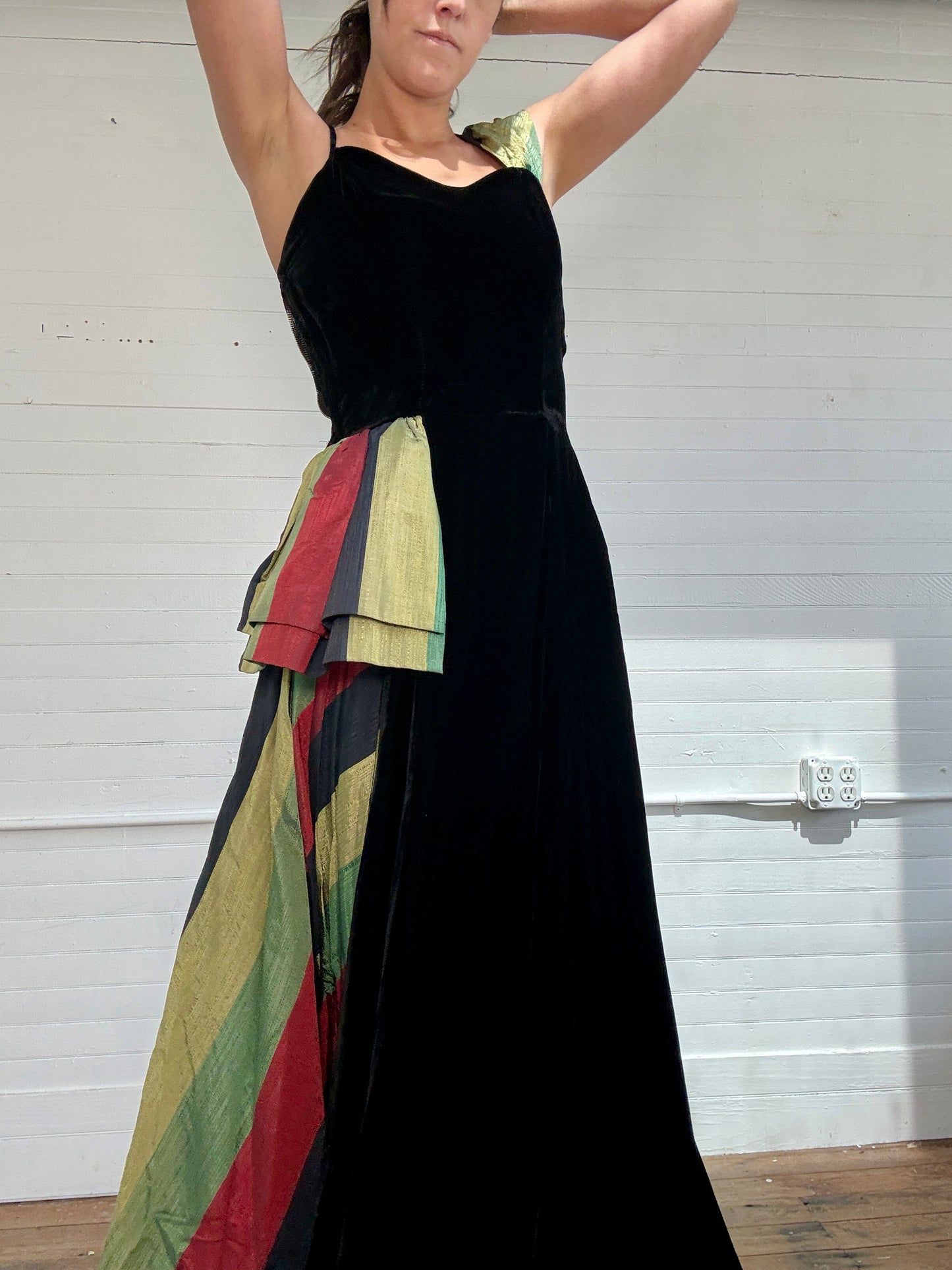 Vintage Black Velvet Cocktail Dress