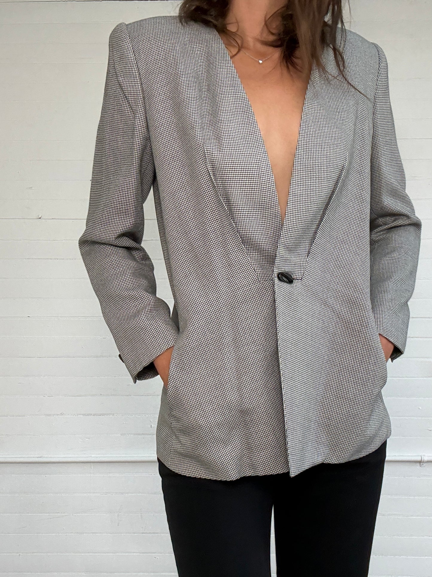 Vintage 1980s KASPER for A.S.L Gingham Blazer