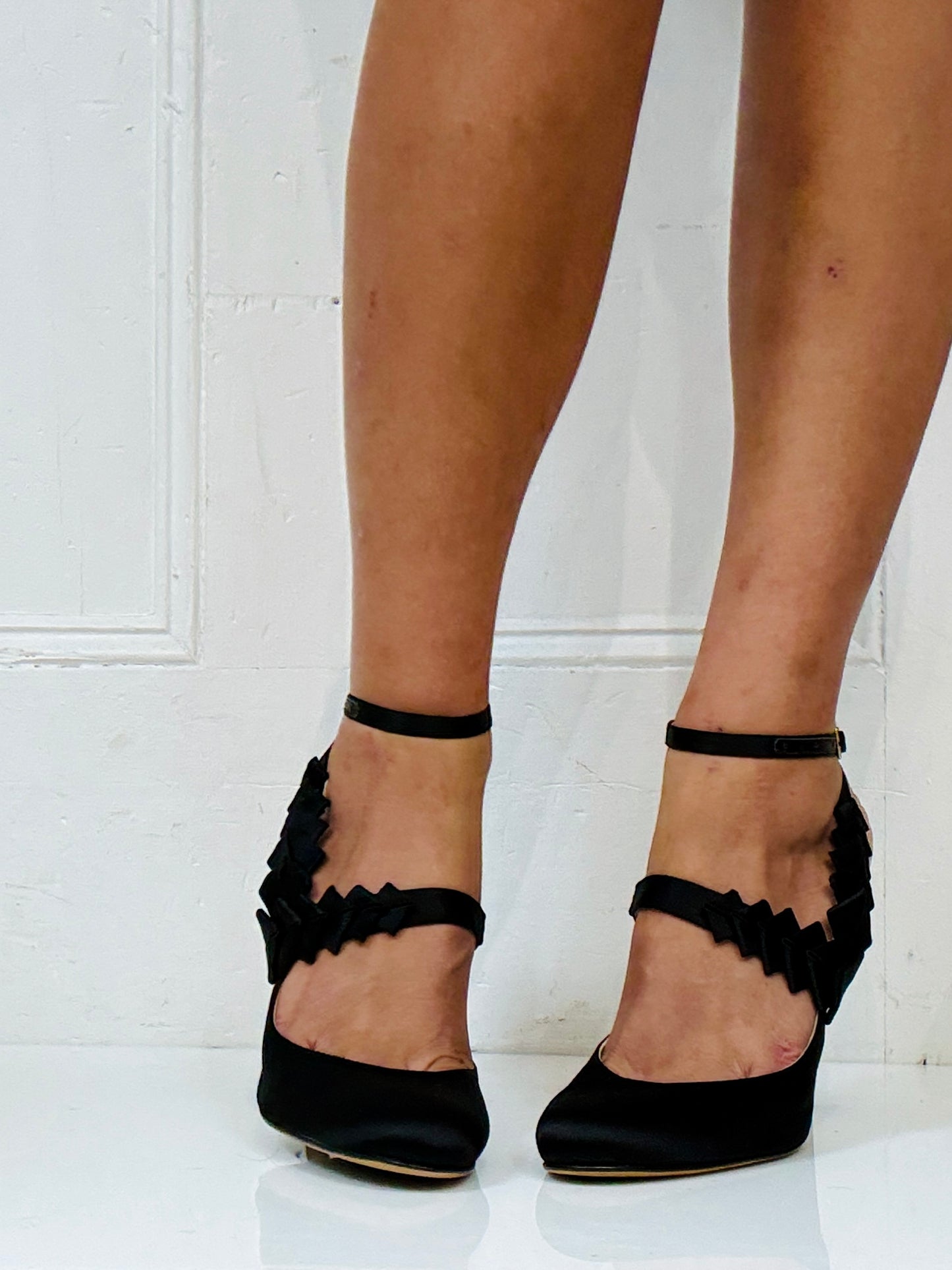 Pre-Loved Sarah Flint Black Satin Heels