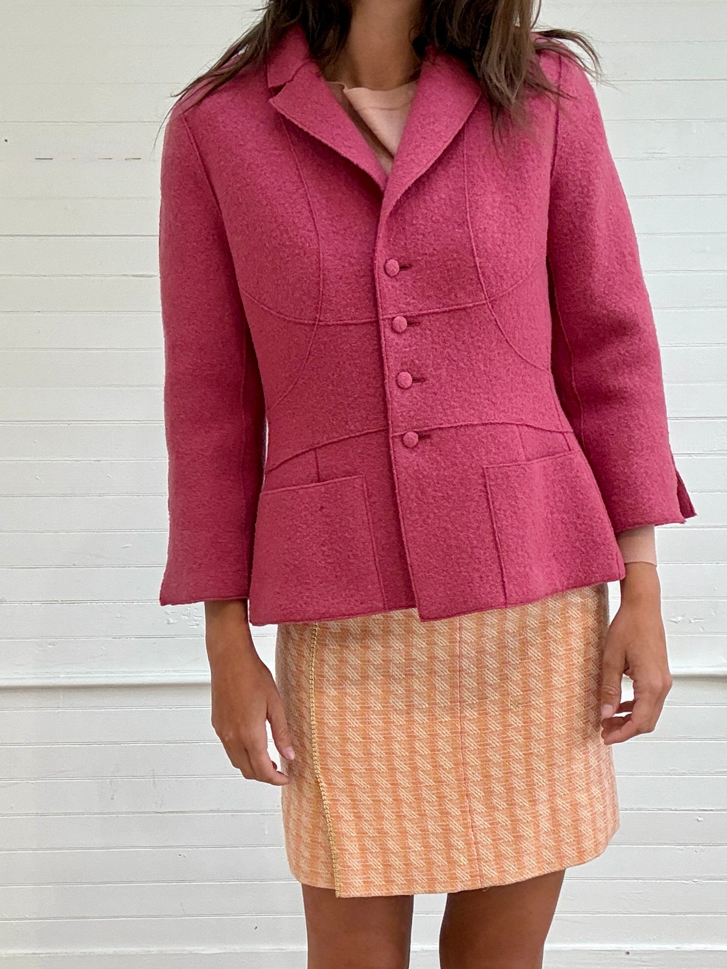 Vintage Chanel Pink Wool Coat