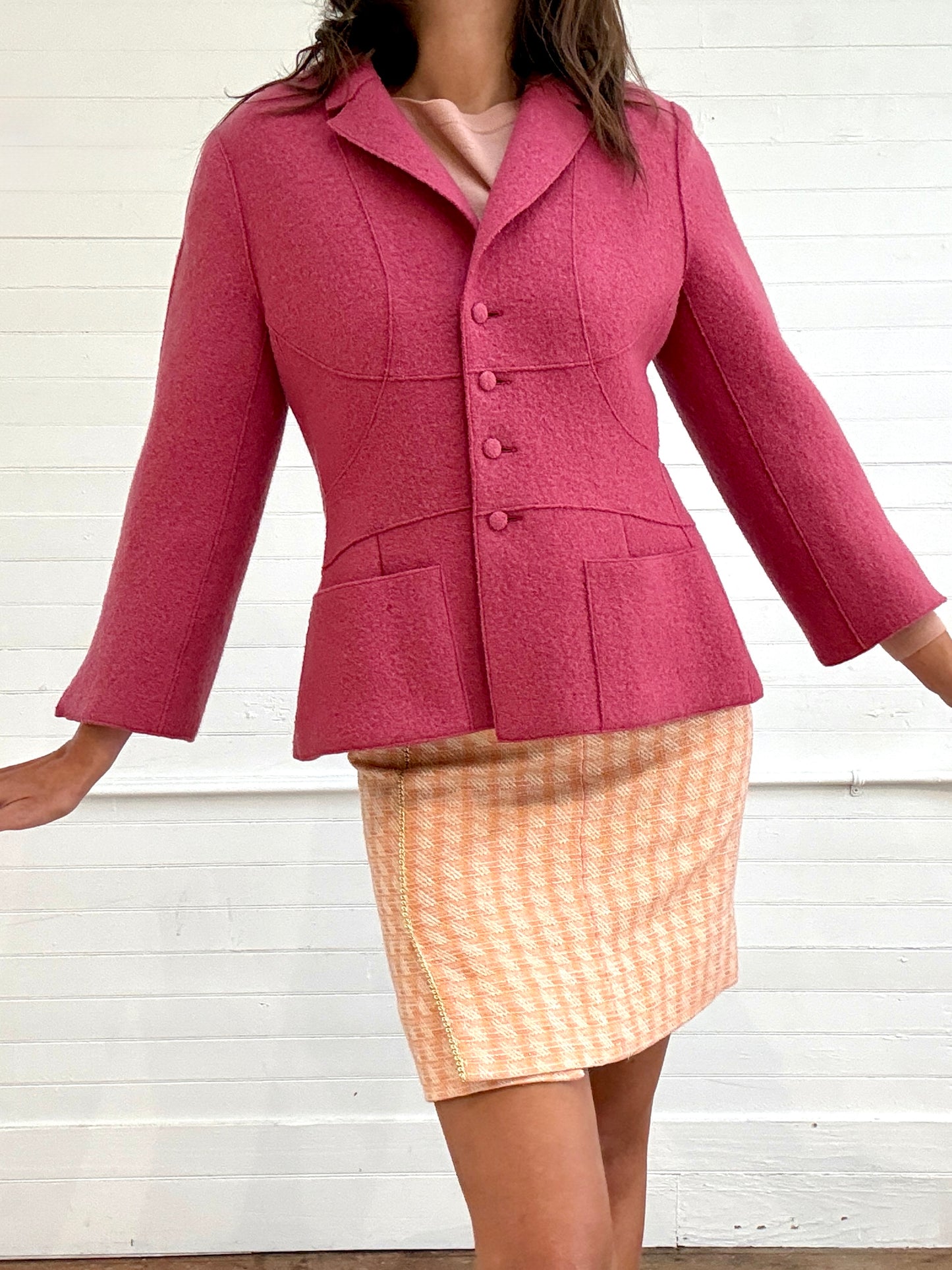 Vintage Chanel Pink Wool Coat