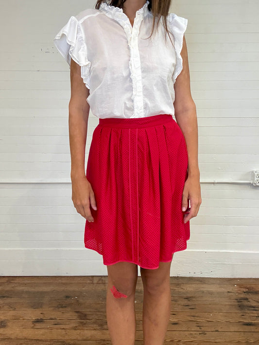 Vintage 2000s Fendi Mini Red Sporty Skirt