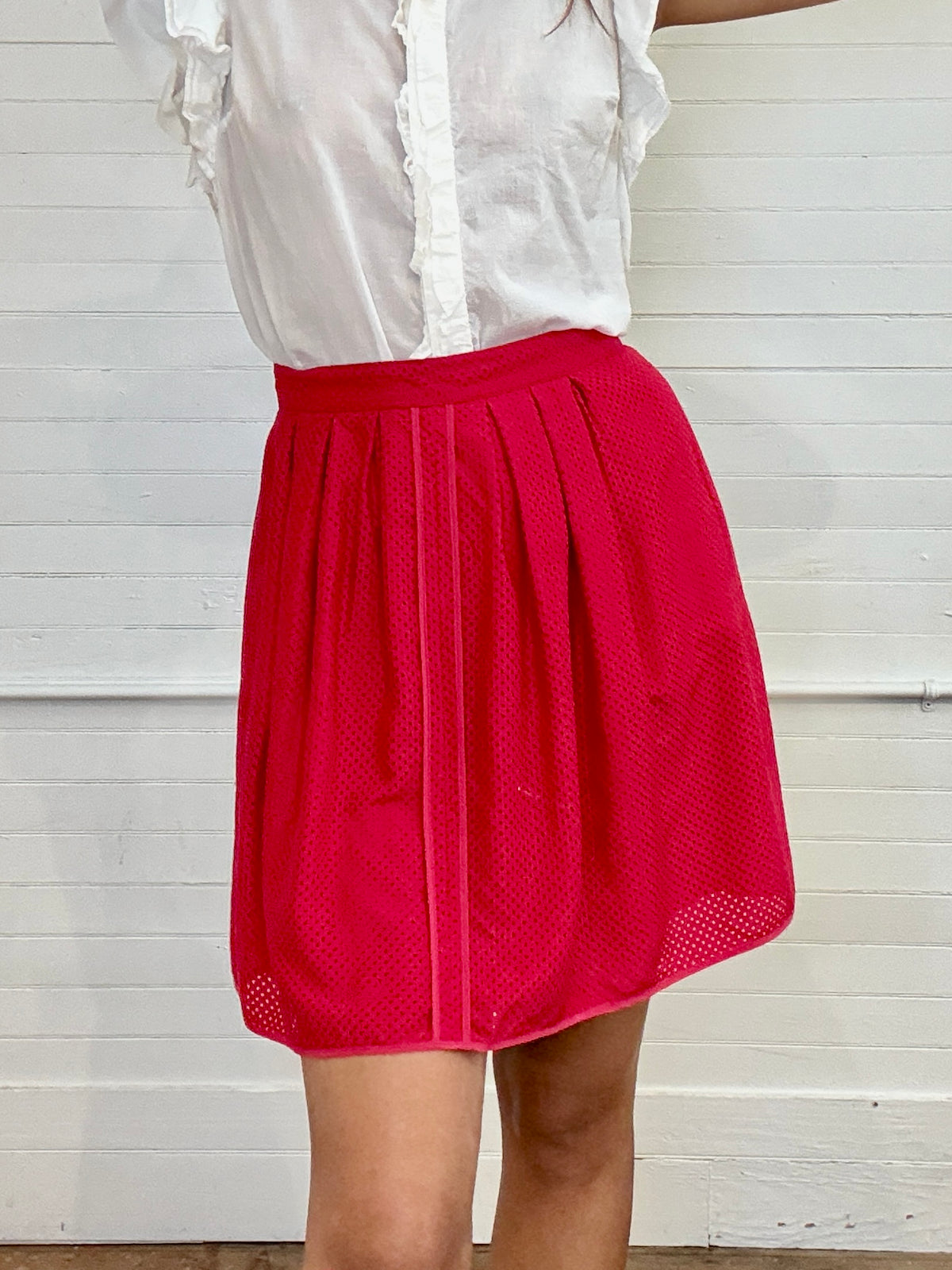 Vintage 2000s Fendi Mini Red Sporty Skirt