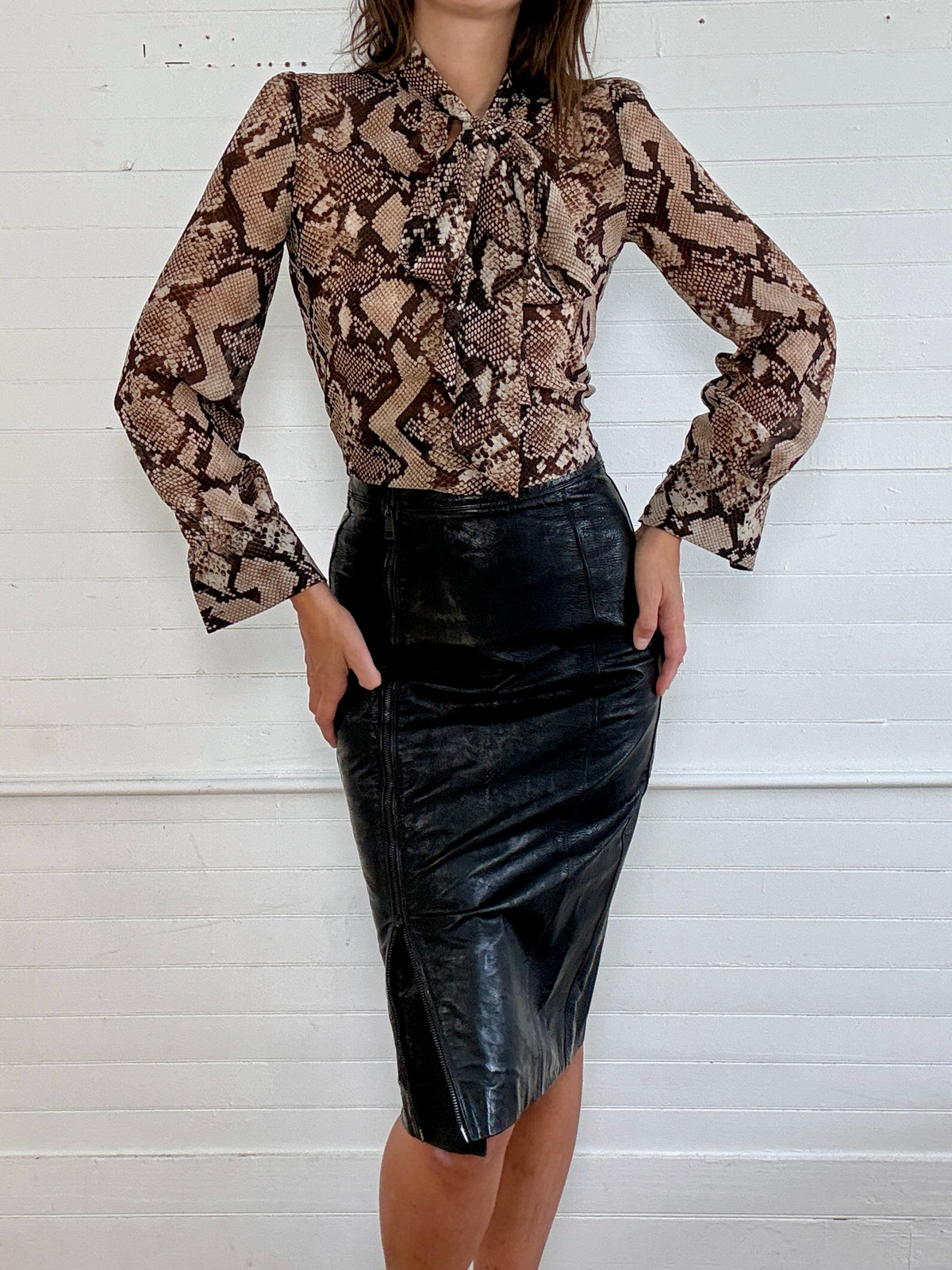 Vintage Altuzarra Snakeskin Blouse