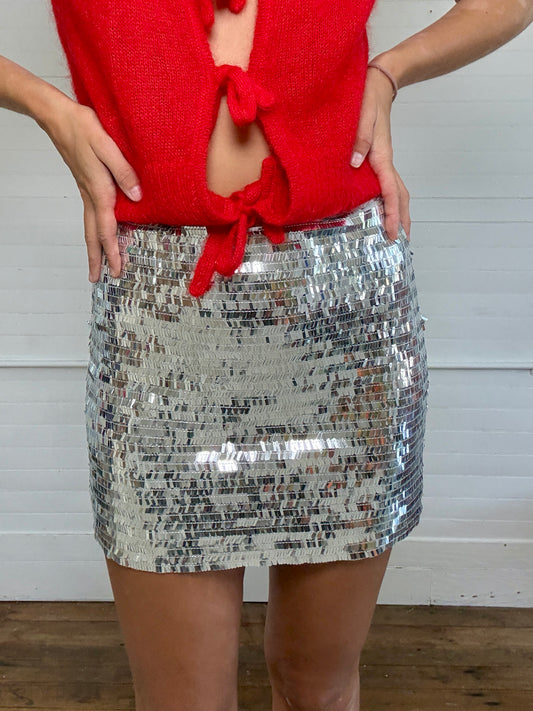 Pre-Loved Simon Miller Silver Sequin Skirt