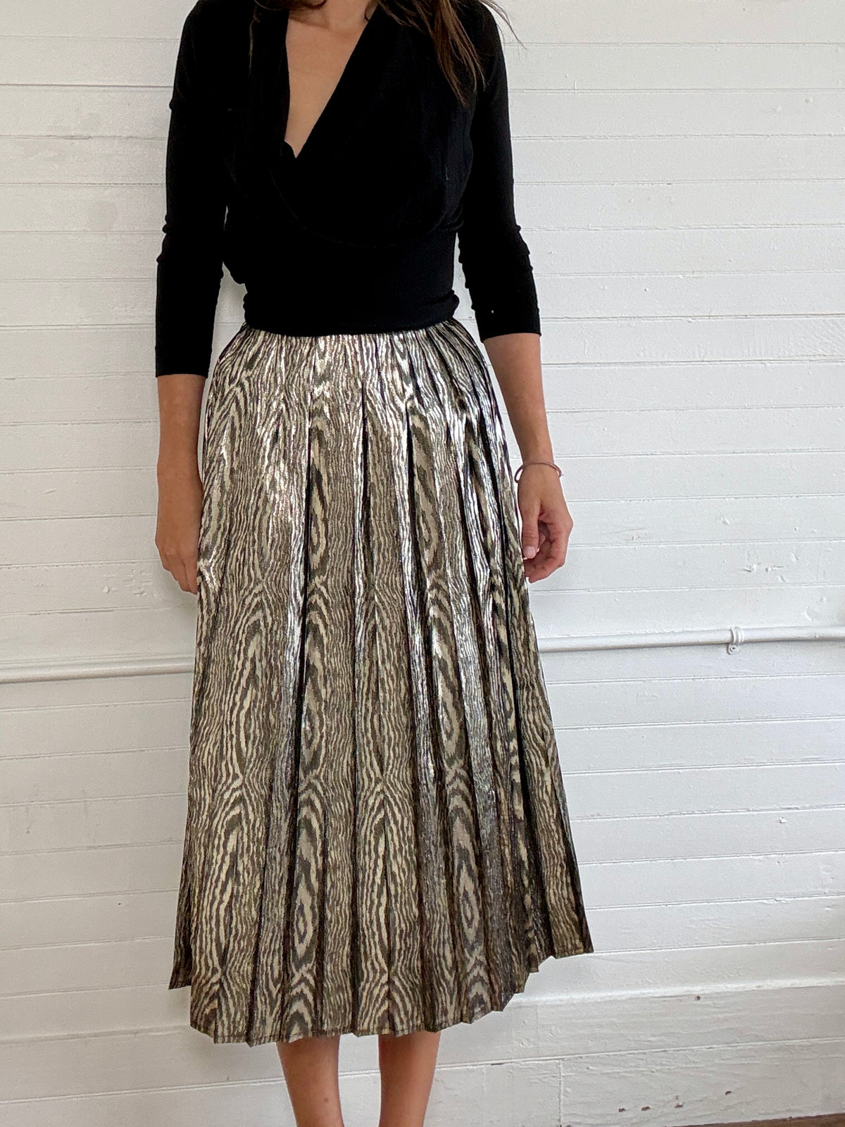 Vintage Metallic Maxi Skirt