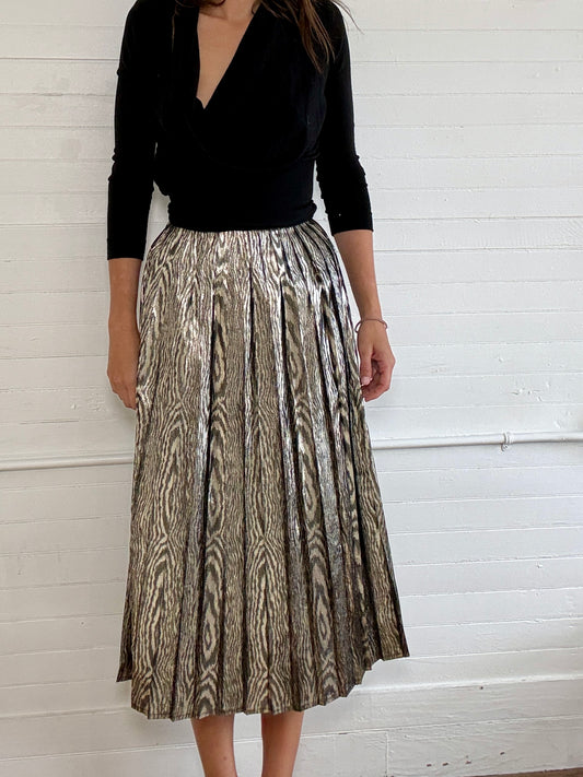 Vintage Metallic Maxi Skirt