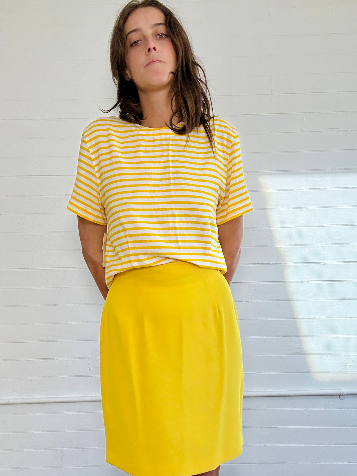 Vintage Rena Rowan for Saville Row Yellow Stripe Top