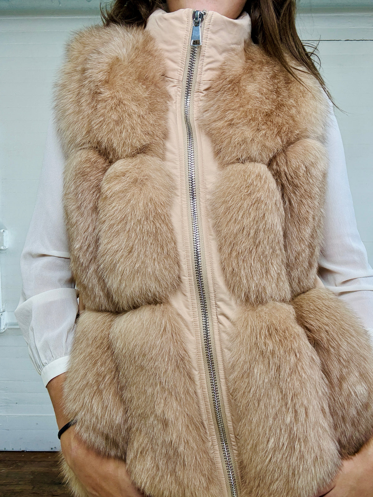 Vintage Y2K Fox Fur Vest