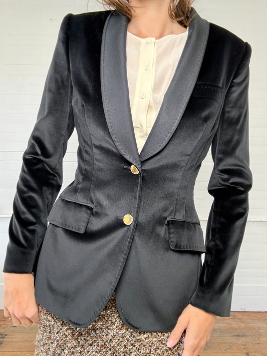 Vintage Dolce & Gabbana Black Velvet Blazer