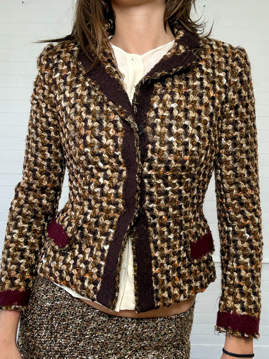Vintage 2010 Prada Brown Wool Blazer
