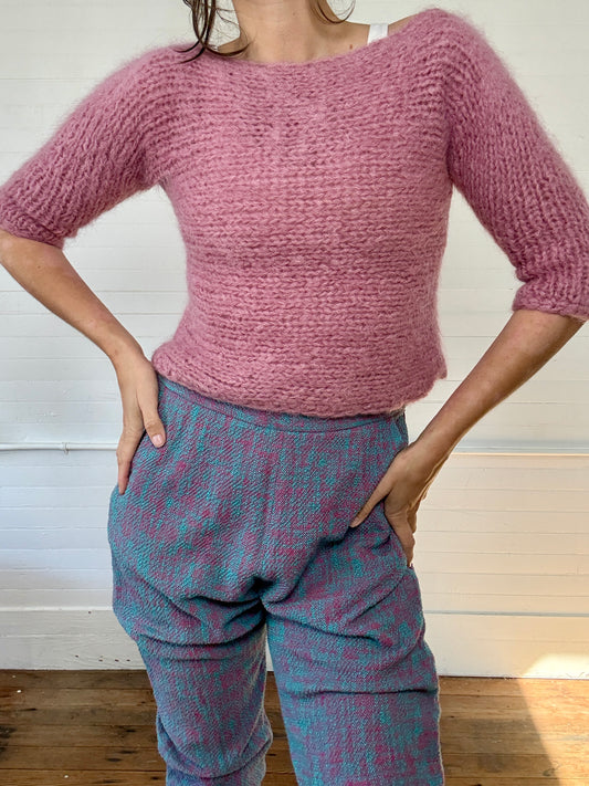 Vintage Henri Bendel Mauve Purple Knit Sweater