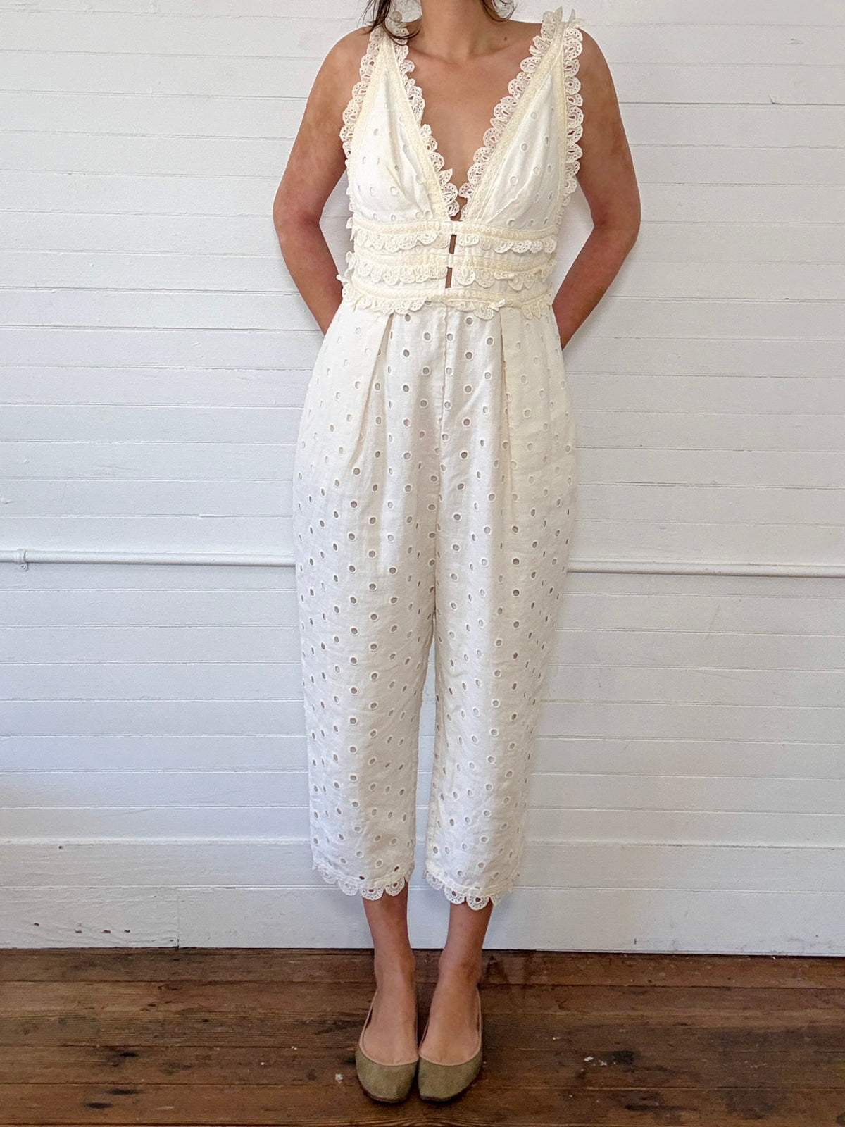 Pre-Loved Zimmerman Eyelet Jumpsuit