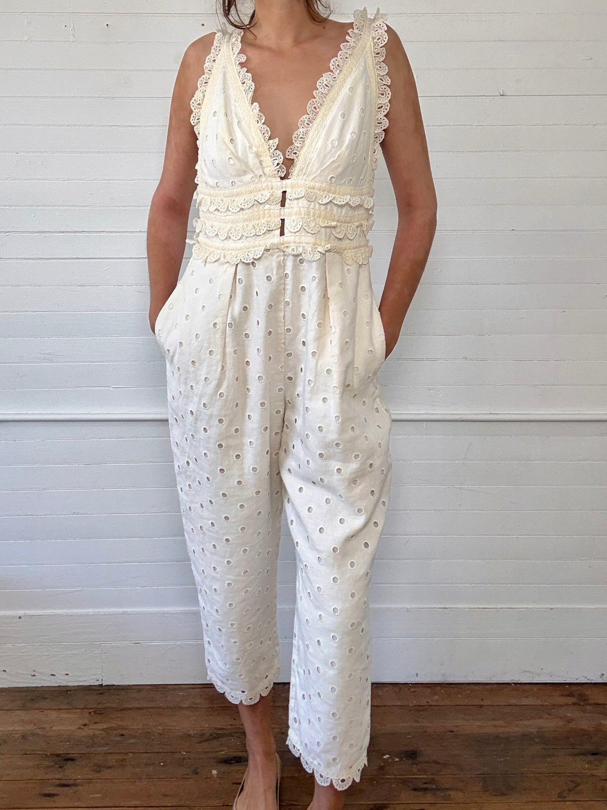 Pre-Loved Zimmerman Eyelet Jumpsuit