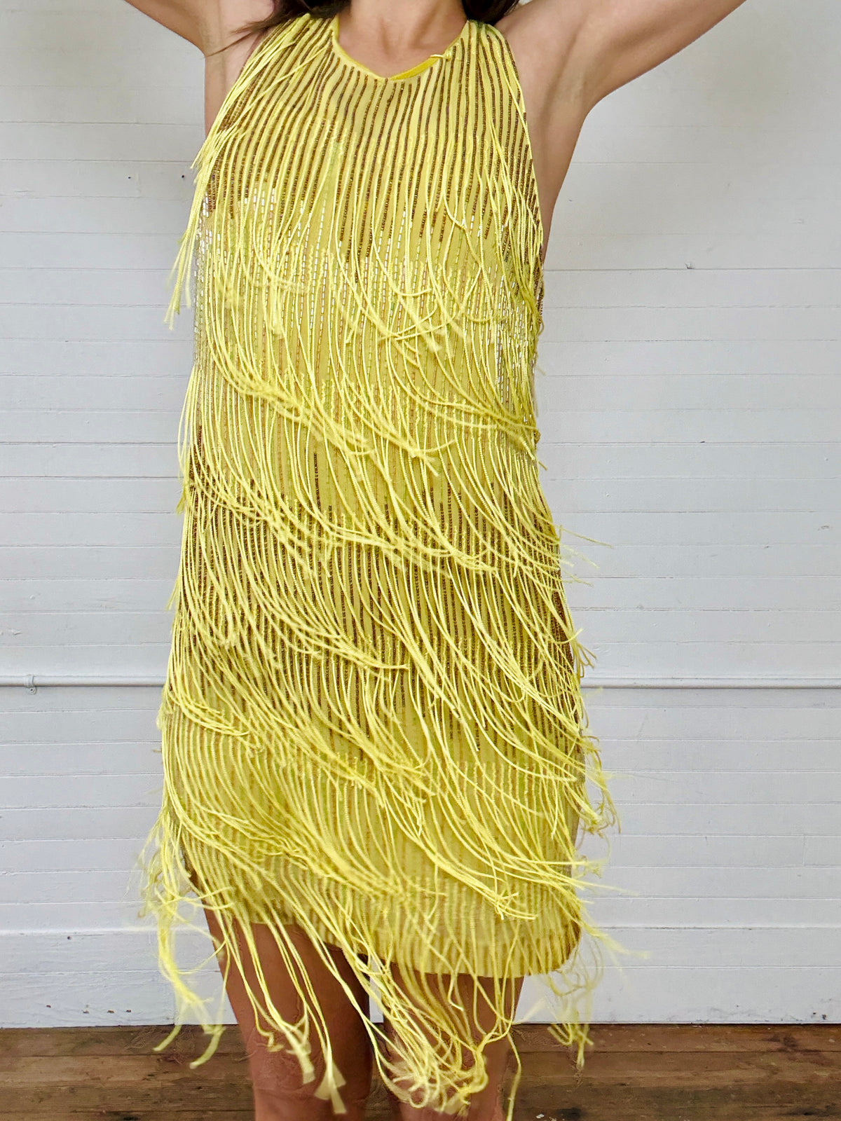 Vintage Barbara Bui Beaded Fringe Mini Dress