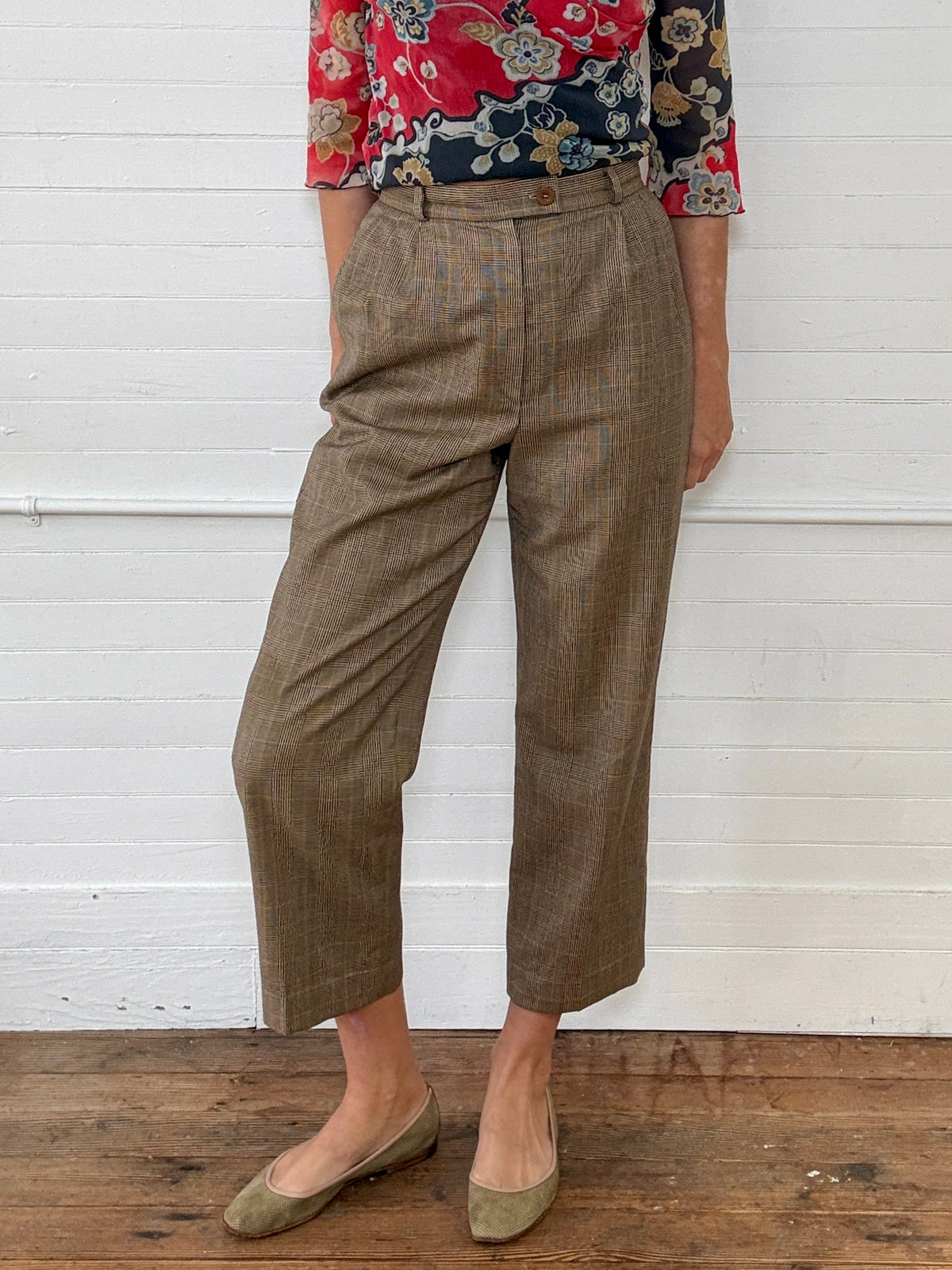 Vintage Bernard Zins for Saks Fifth Avenue Plaid Trousers