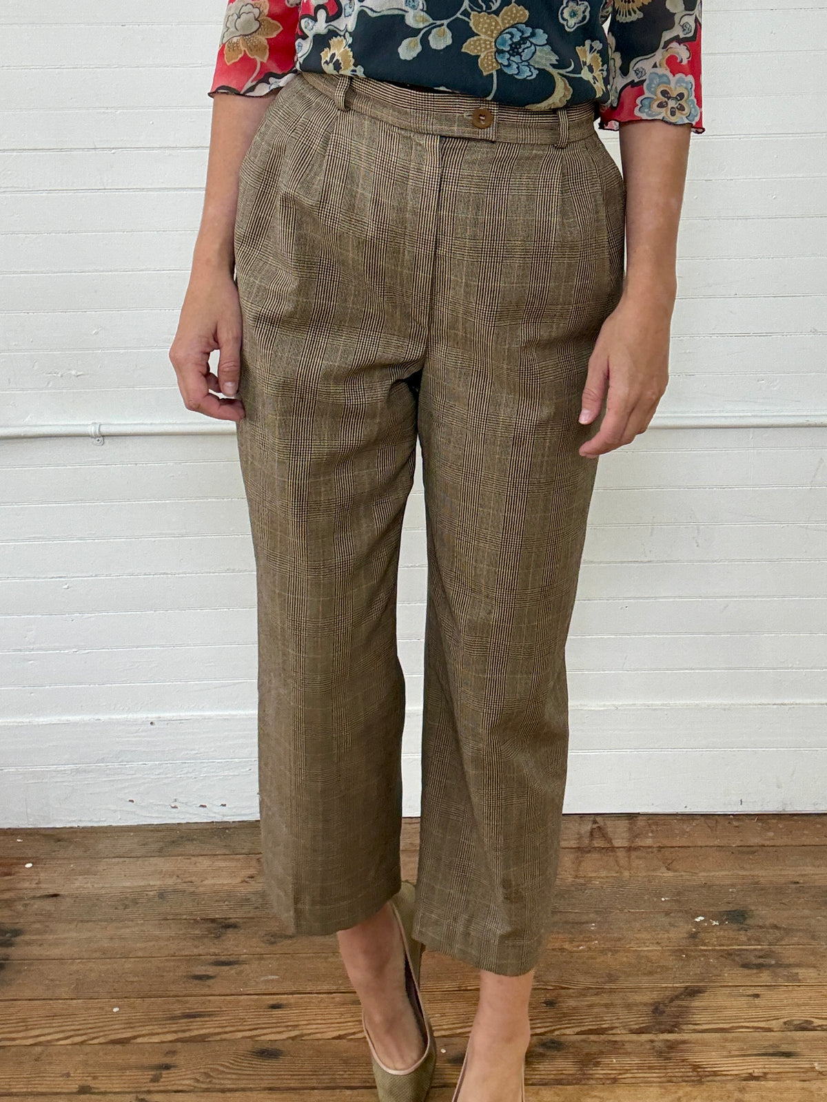 Vintage Bernard Zins for Saks Fifth Avenue Plaid Trousers
