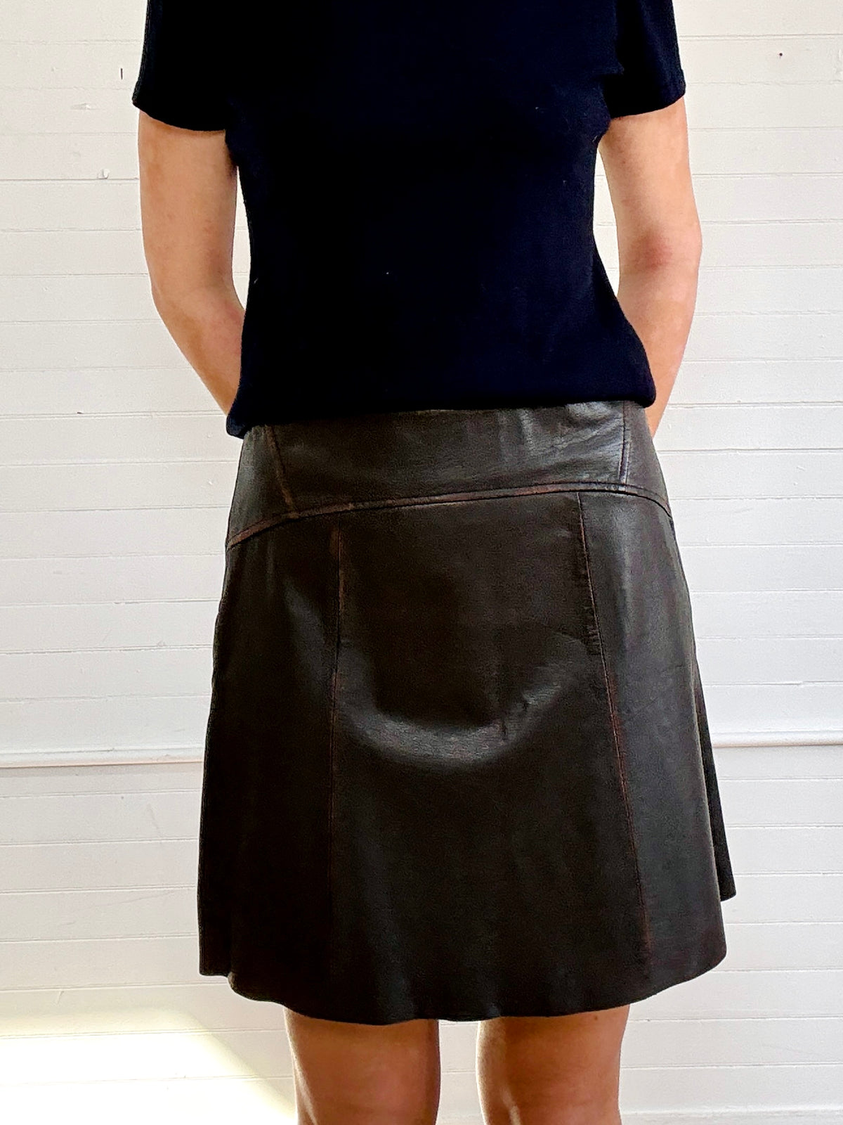 Vintage Vera Wang Leather Mini Skirt