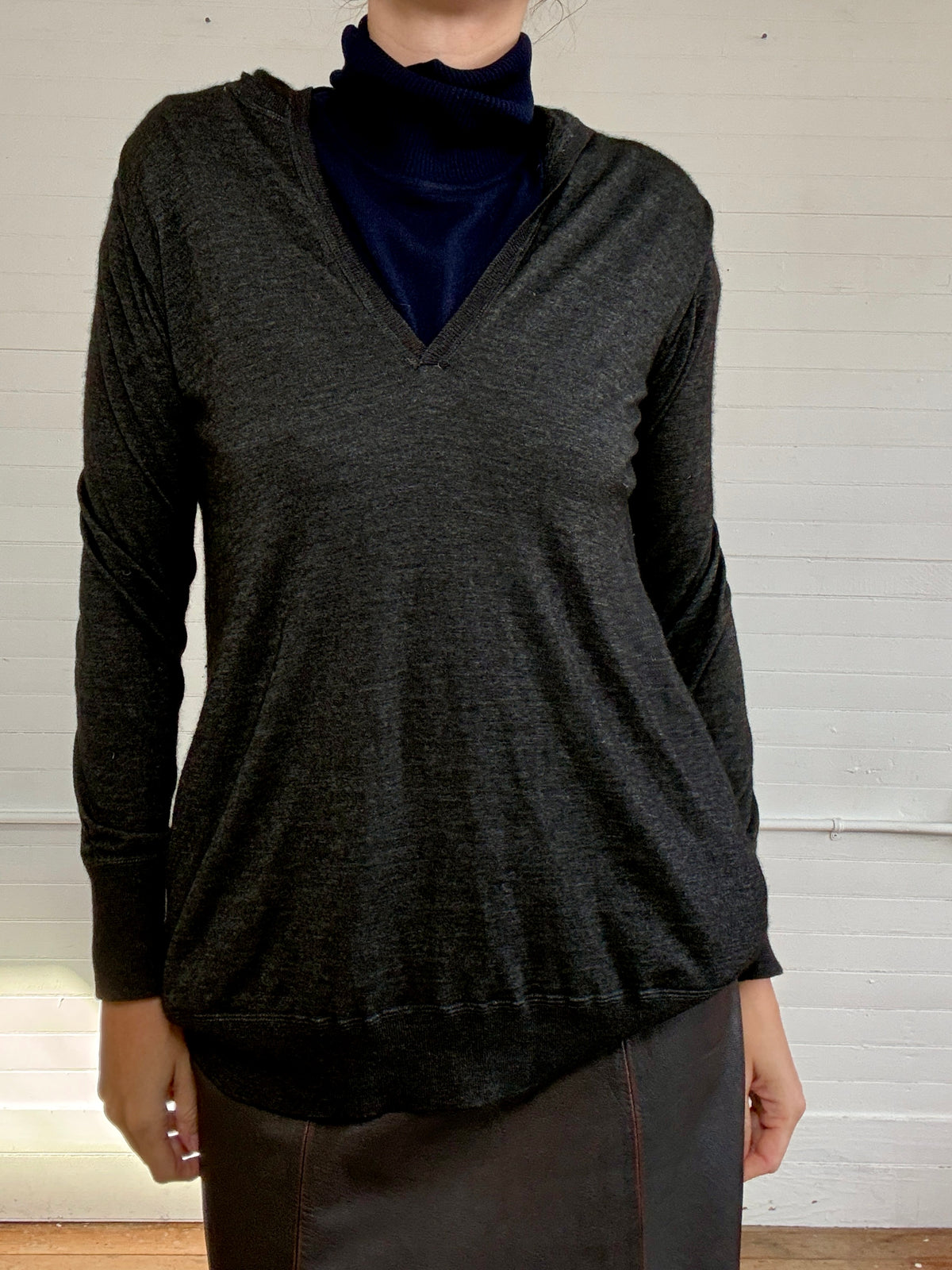 Pre-Loved Loro Piana Charcoal Grey Cashmere Hoodie