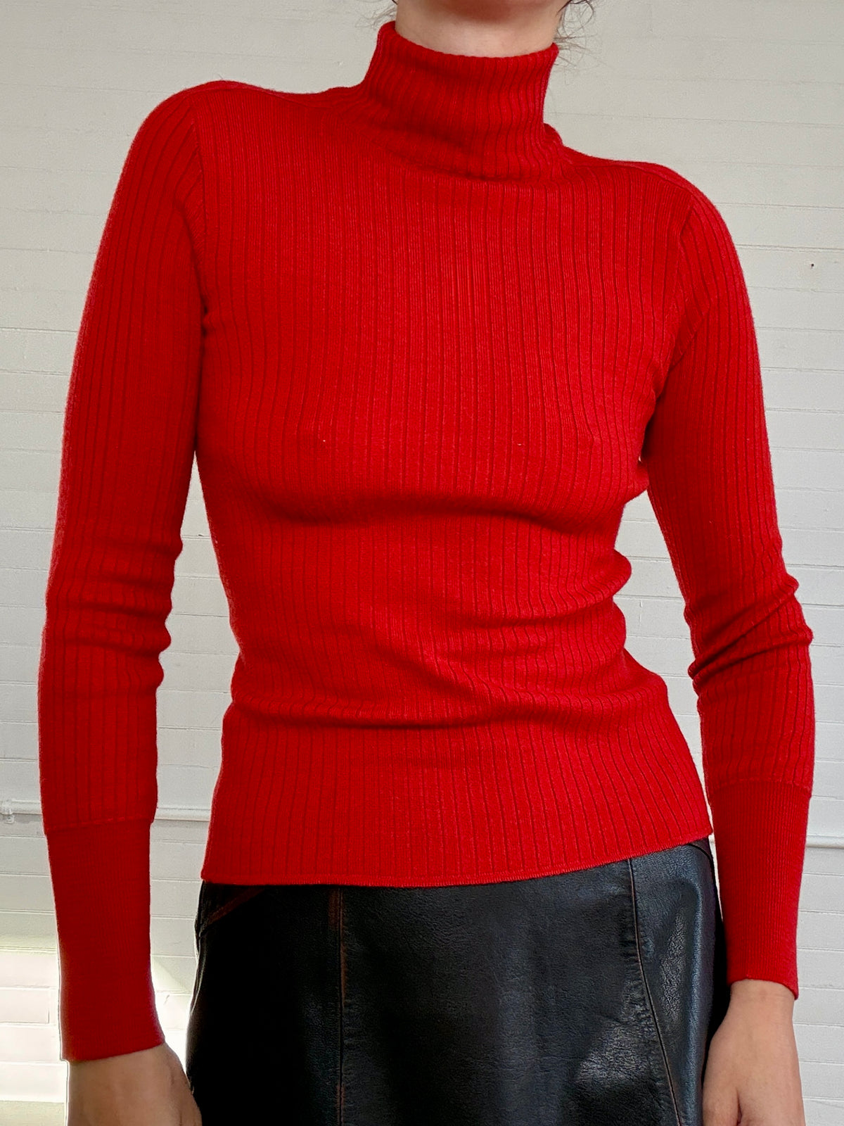 Vintage Givenchy Red Turtle Neck Top