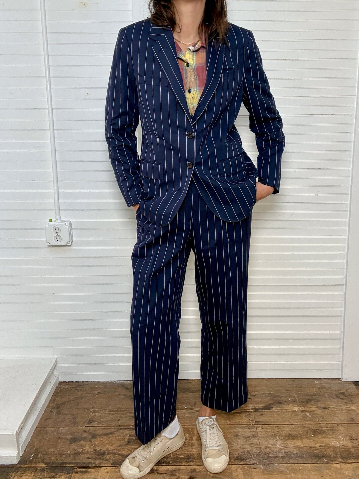 Pre-Loved POLO Ralph Lauren Navy Blue Pinstripe Suit