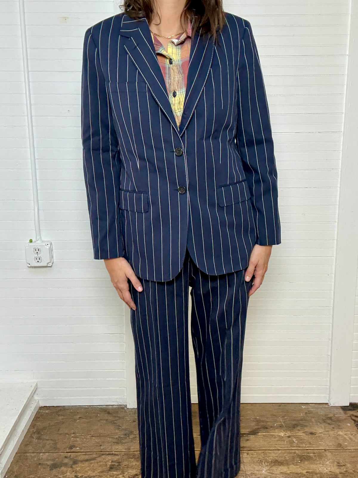 Pre-Loved POLO Ralph Lauren Navy Blue Pinstripe Suit