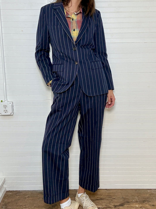 Pre-Loved POLO Ralph Lauren Navy Blue Pinstripe Suit